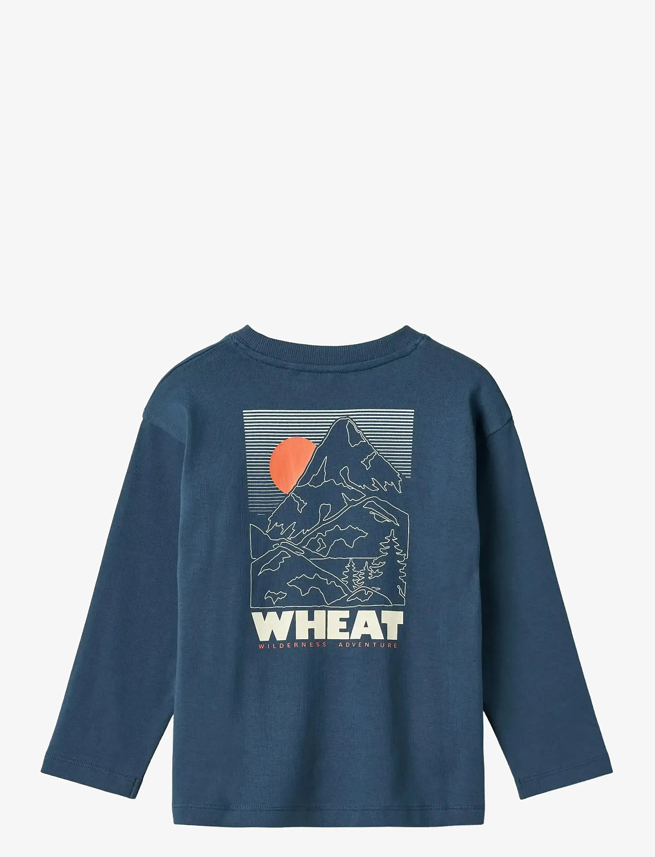 Wheat - T-shirt L/S print Dixie - autumn clothing - blue denim - 1