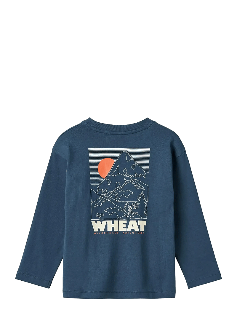 Wheat - T-shirt L/S print Dixie - långärmade t-shirts - blue denim - 1