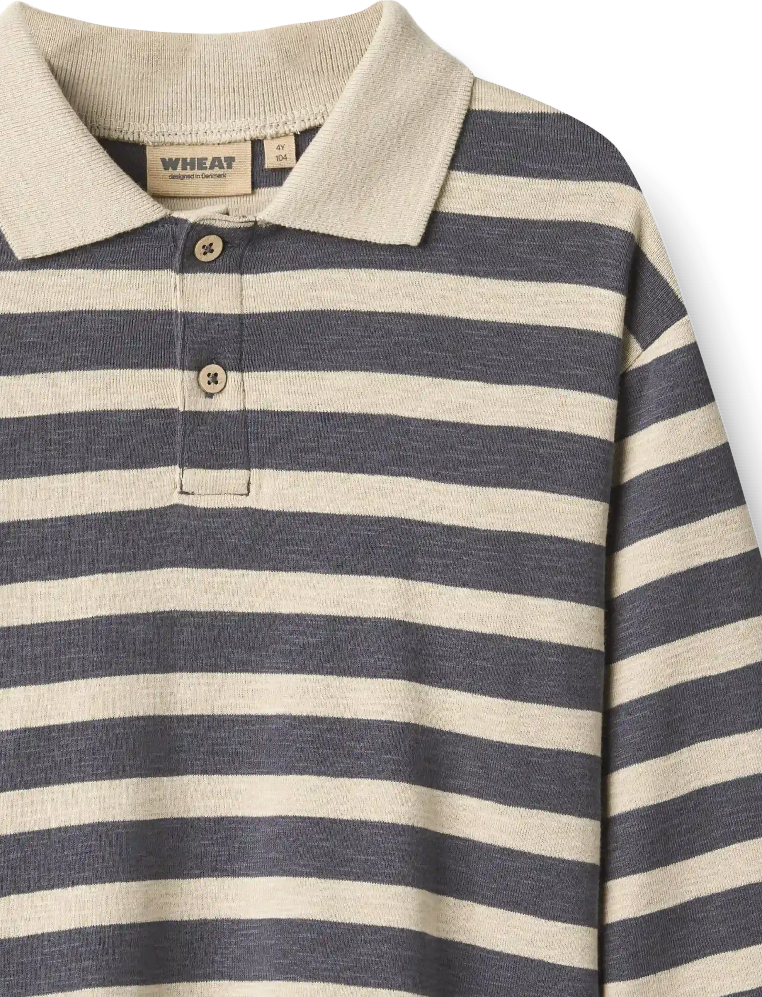 Wheat - Polo Shirt L/S Fred - langärmelig poloshirt - greyblue stripe - 5