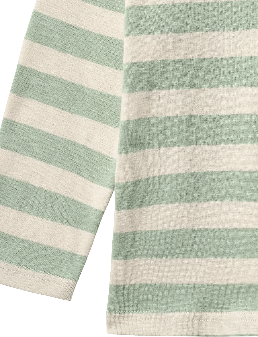 Wheat - Polo Shirt L/S Fred - pikkade varrukatega polod - mint stripe - 3