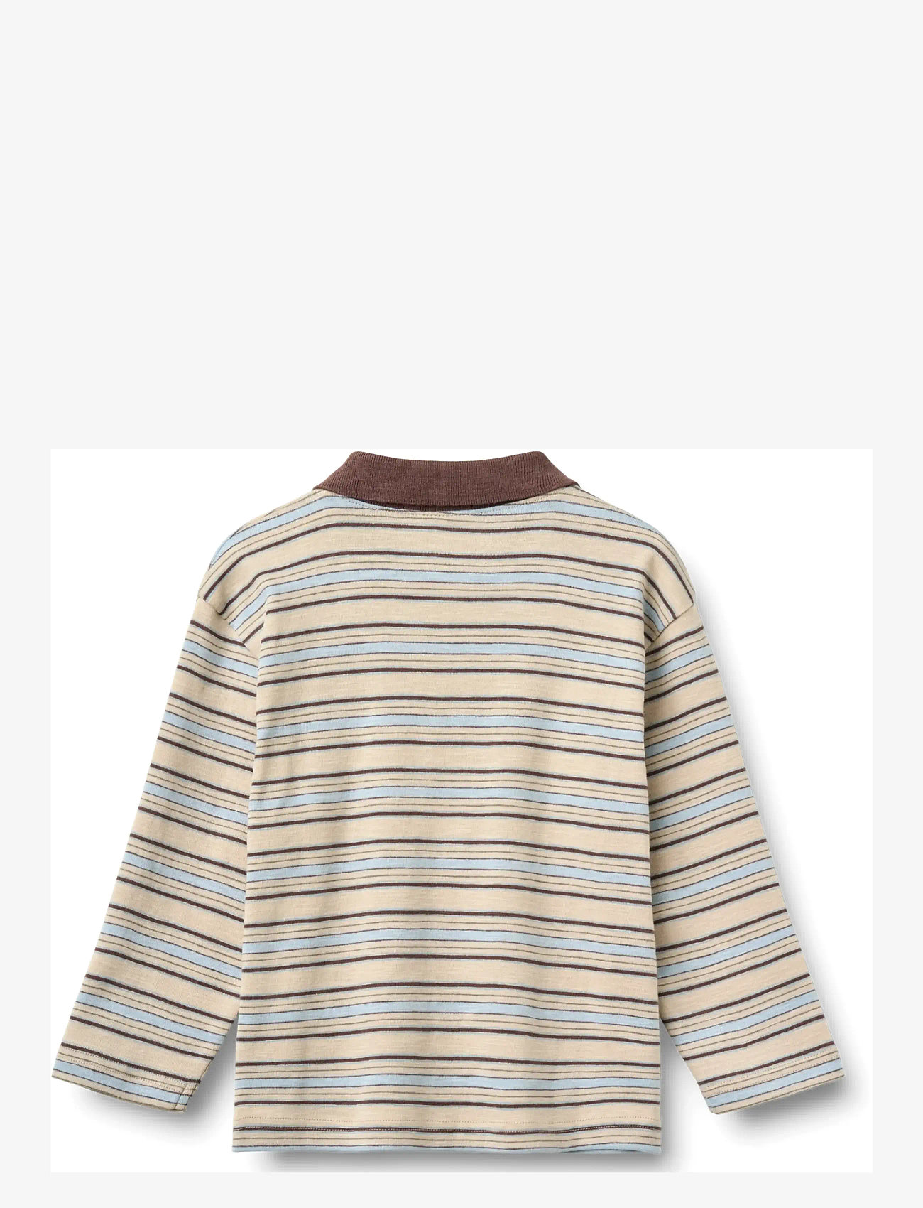 Wheat - Polo Shirt L/S Fred - pikkade varrukatega polod - multi blue stripe - 1
