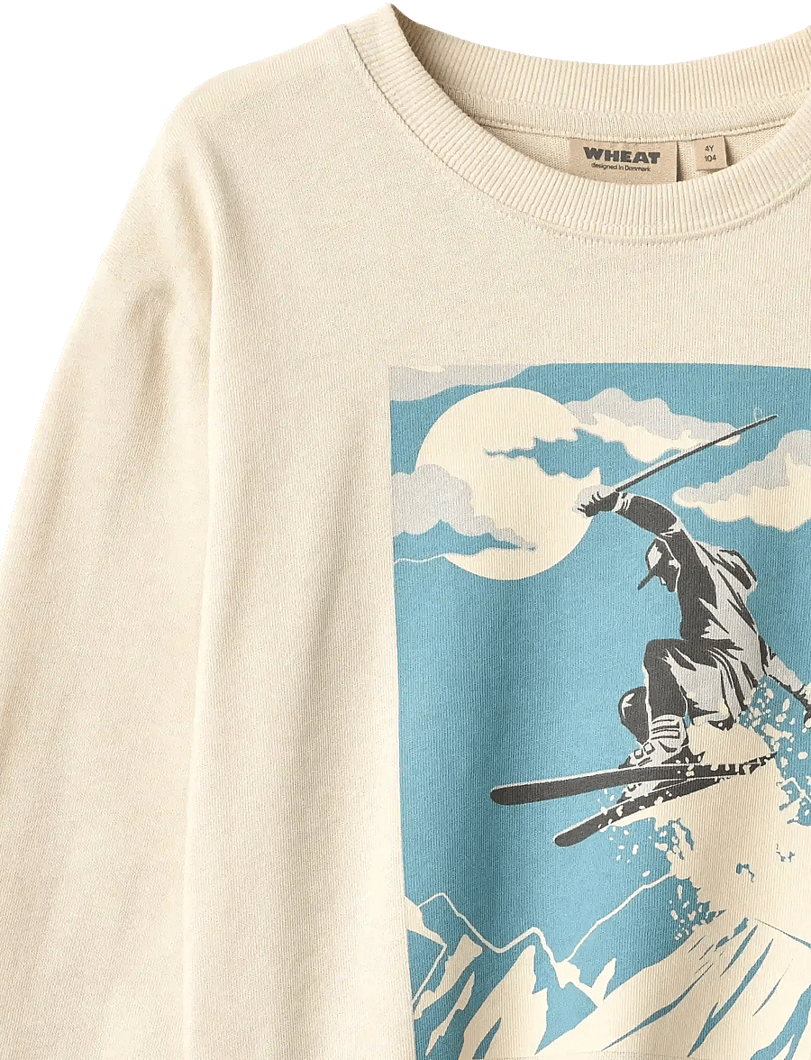 Wheat - T-shirt L/S Dixie Print - långärmade t-shirts - offwhite - 4