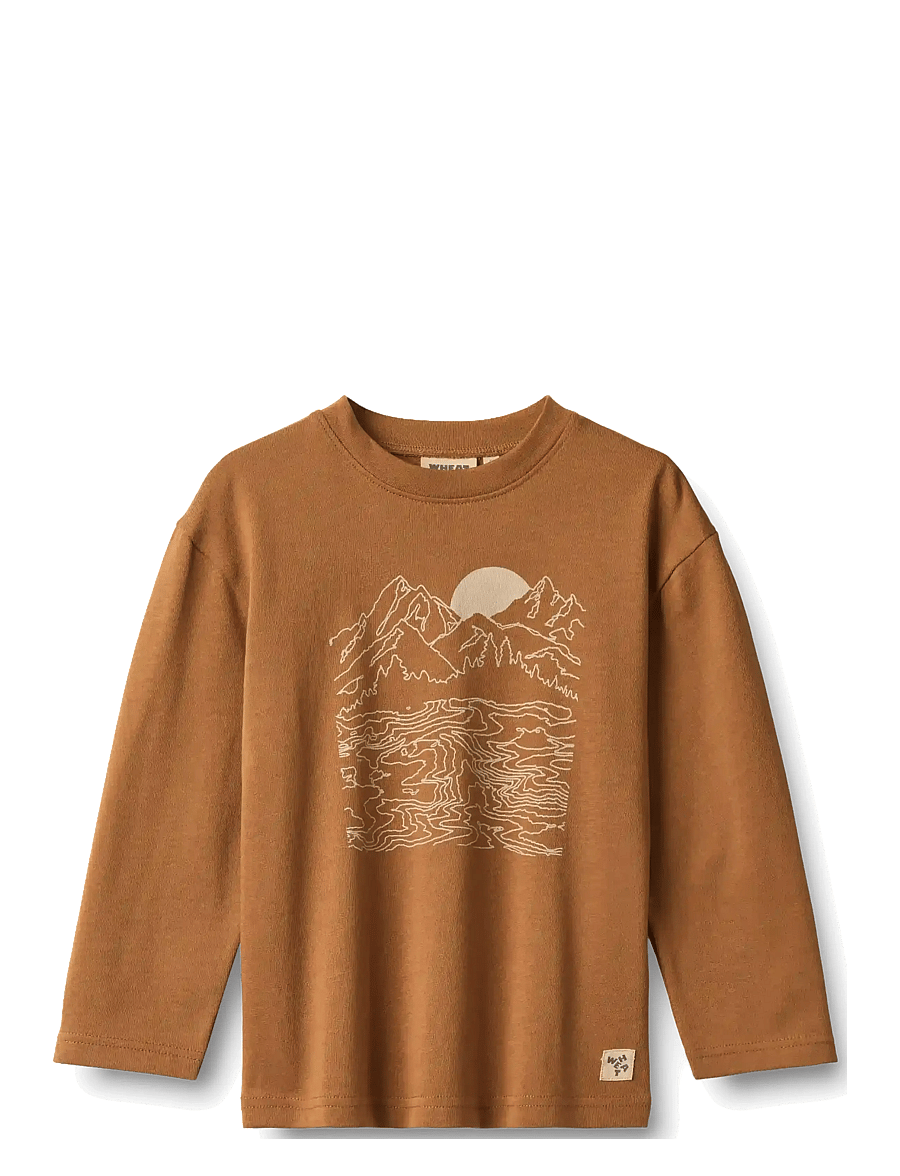 Wheat - T-shirt L/S Adam - langärmelig - warm hazel - 0