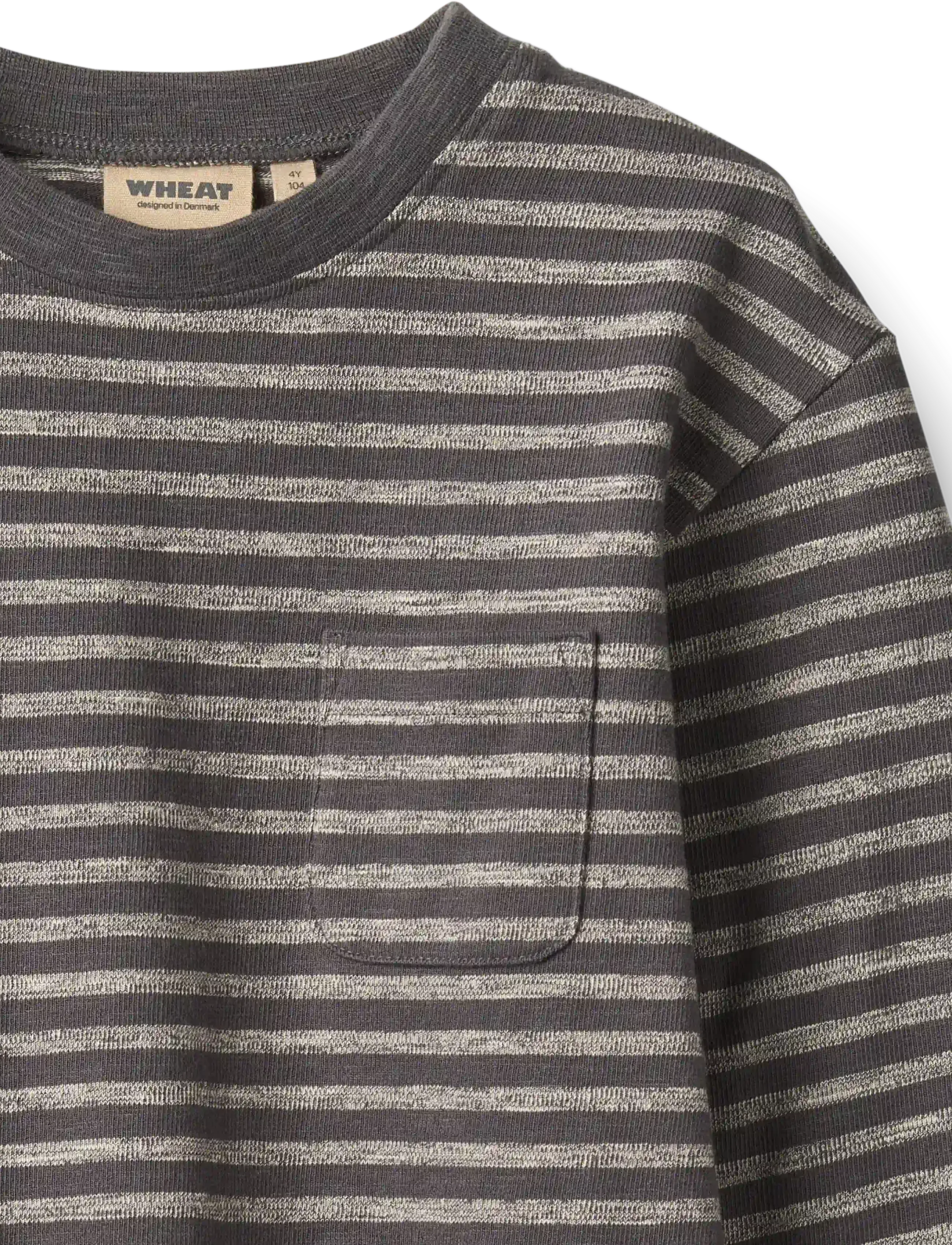 Wheat - T-shirt L/S Ross - långärmade t-shirts - dark charcoal stripe - 2