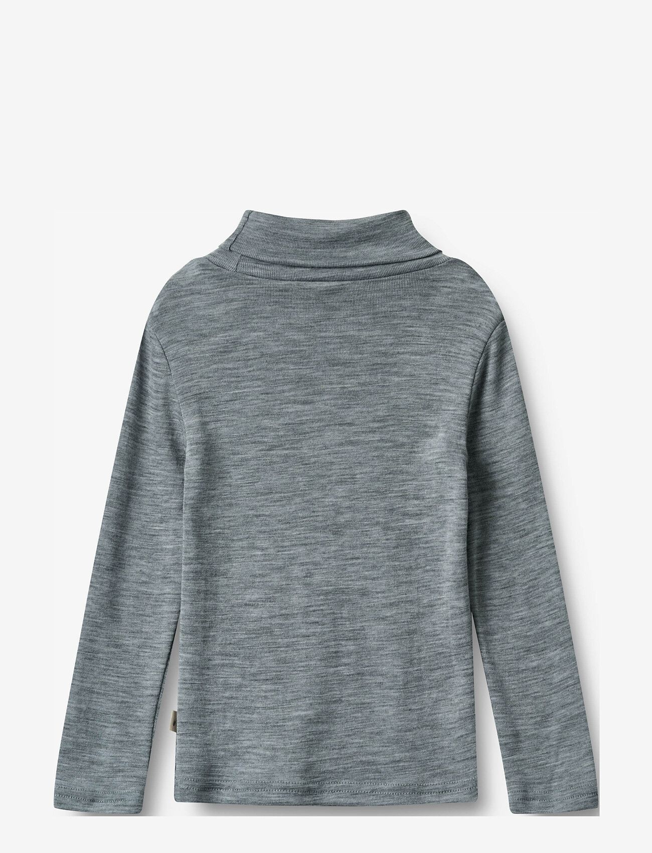 Wheat - Wool T-Shirt Roll Neck Aksel - melange grey - 1