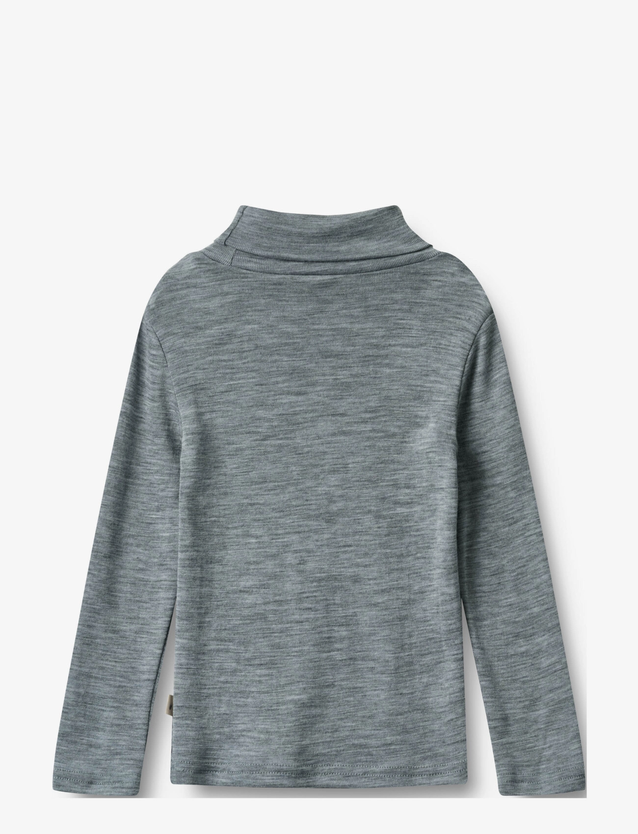Wheat - Wool T-Shirt Roll Neck Aksel - melange grey - 1