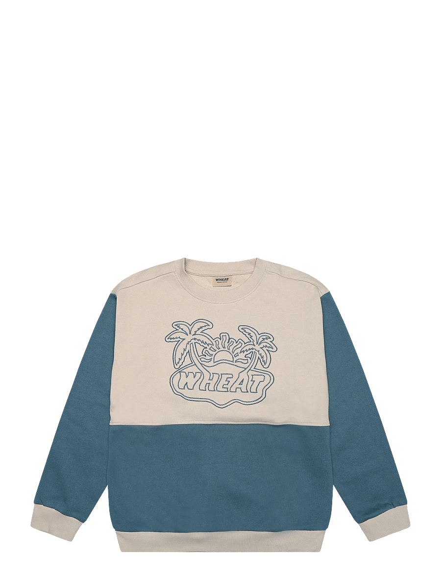 Wheat - Sweatshirt L/S Steff - sweatshirts - blue teal - 0