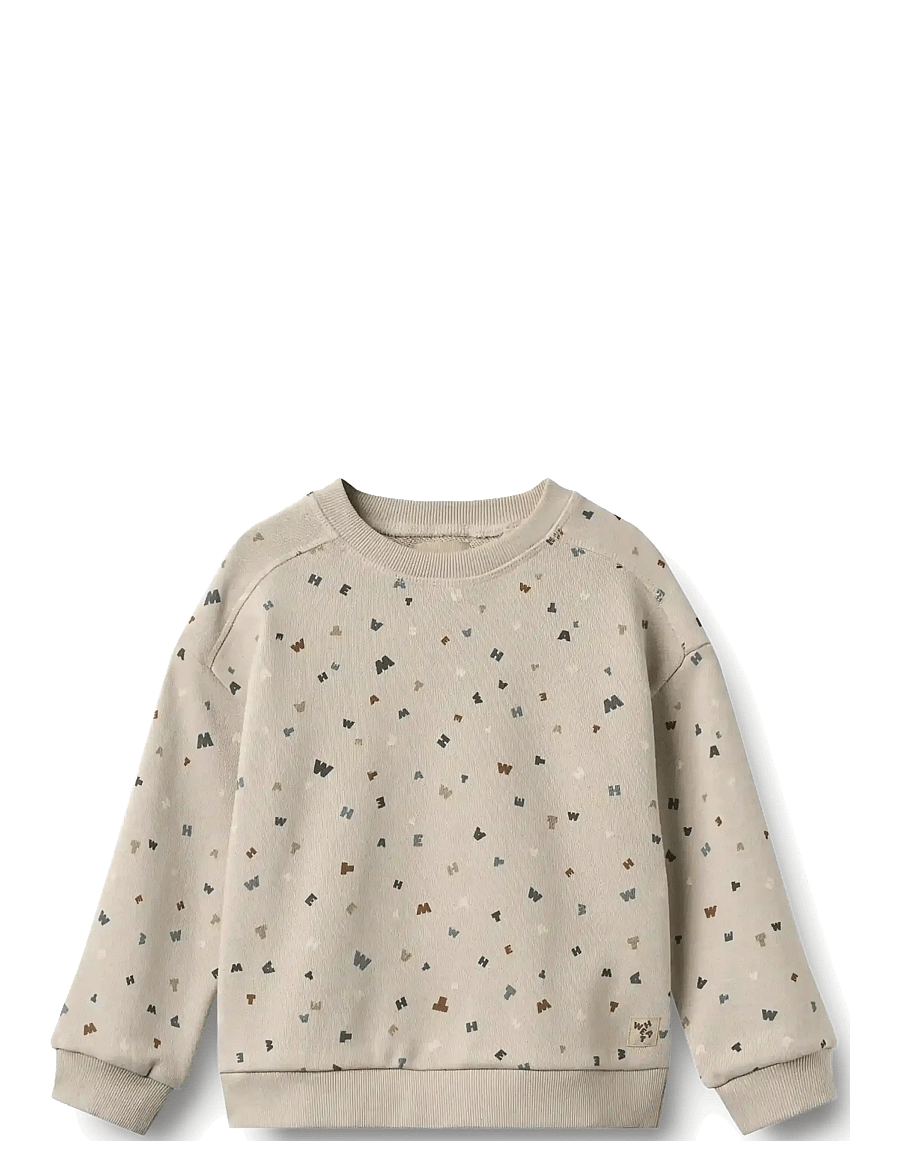 Wheat - Sweatshirt L/S Sandro - sweatshirts - grey moon letters - 0