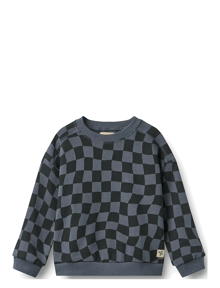 Wheat - Sweatshirt L/S Sandro - sweatshirts - navy blue check - 1