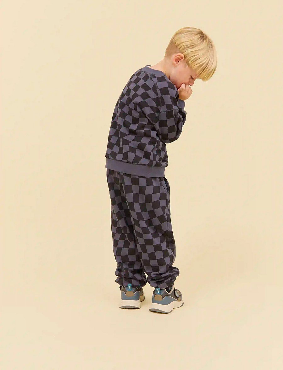 Wheat - Sweatshirt L/S Sandro - sweatshirts - navy blue check - 0