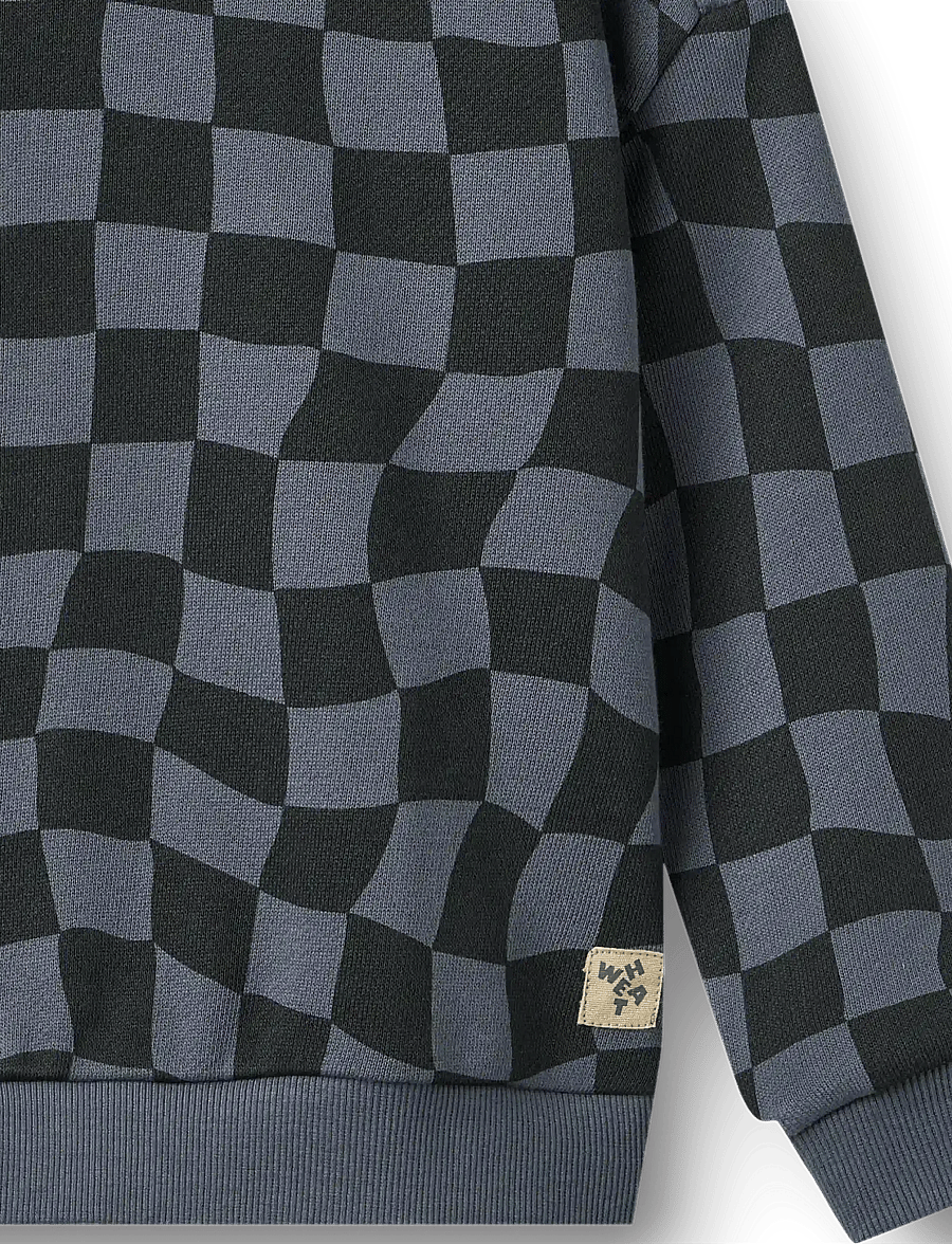 Wheat - Sweatshirt L/S Sandro - sweatshirts - navy blue check - 3
