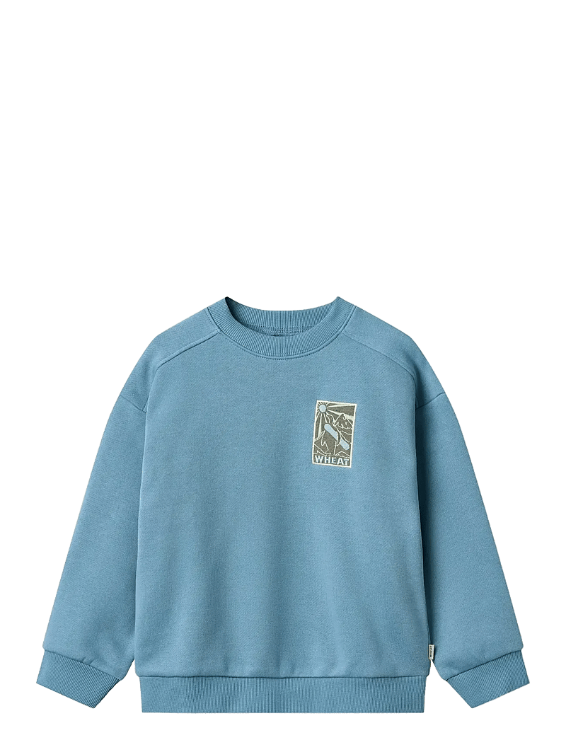 Wheat - Sweatshirt L/S badge Sander - sweatshirts - winter blue - 1