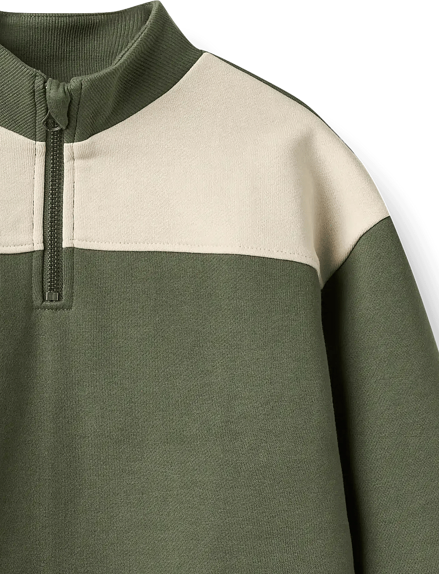Wheat - Half Zip Sweatshirt L/S Matteo - thyme - 2
