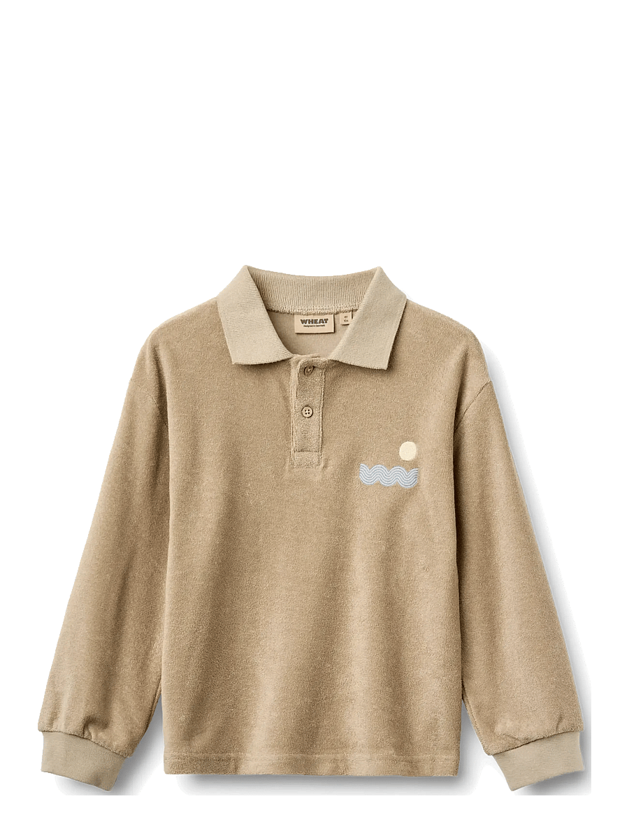 Wheat - Terry Polo Shirt L/S Theodor - langærmede poloer - sand stone - 0
