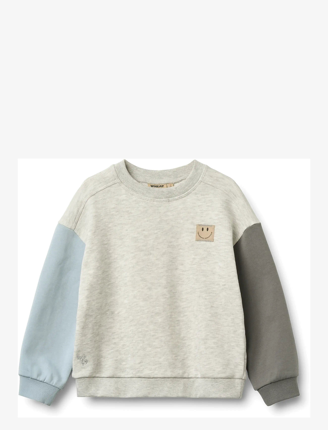 Wheat - Sweatshirt L/S Lennon Badge - sweatshirts - light melange grey - 0