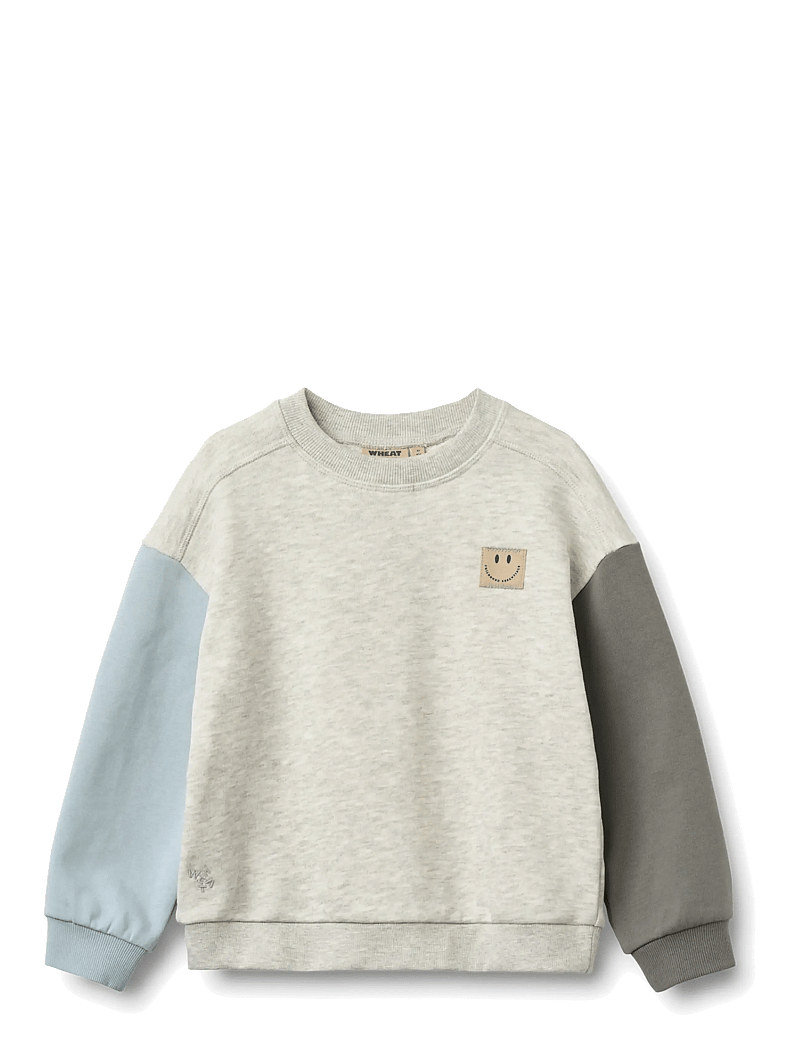 Wheat - Sweatshirt L/S Lennon Badge - dressipluusid - light melange grey - 0