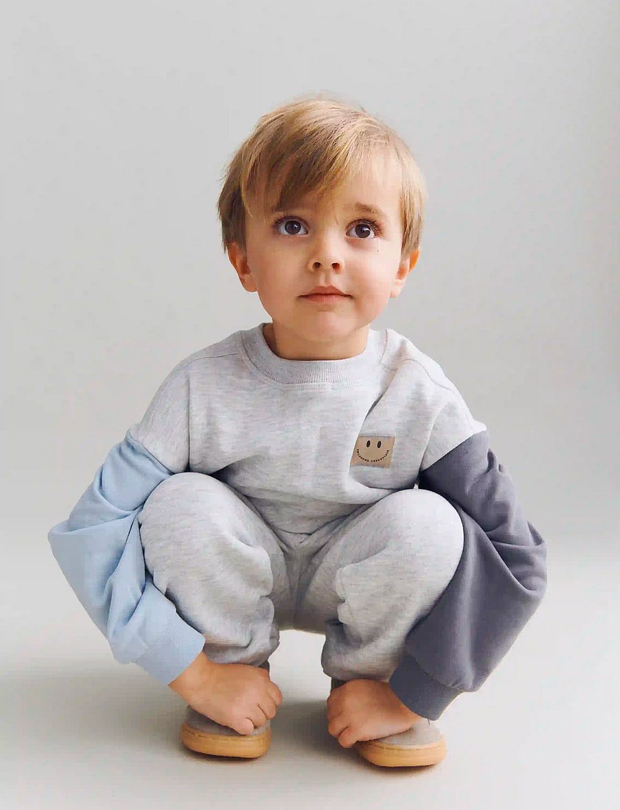 Wheat - Sweatshirt L/S Lennon Badge - dressipluusid - light melange grey - 0