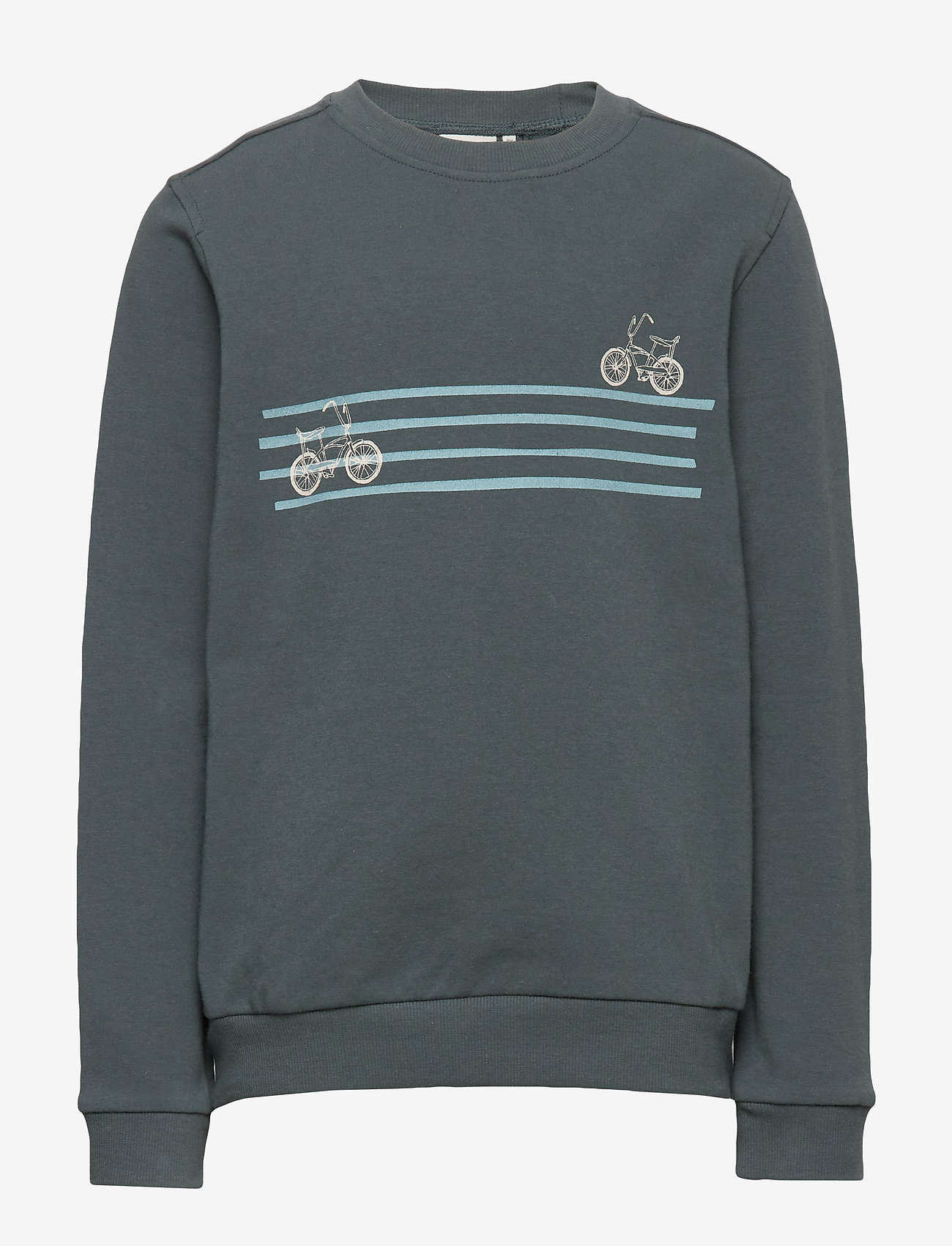 Wheat - Sweatshirt Stripe Bike - dark petroleum - 0