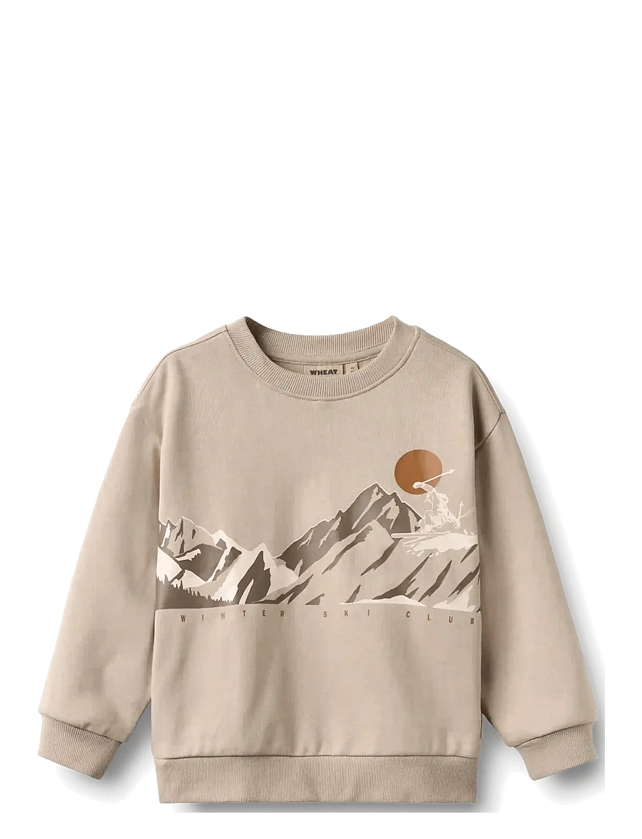 Wheat - Sweatshirt L/S Ellis Print - sweatshirts - grey moon - 0