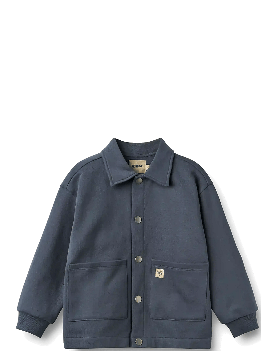 Wheat - Sweat Jacket L/S Carmine - leichte jacken - greyblue - 0