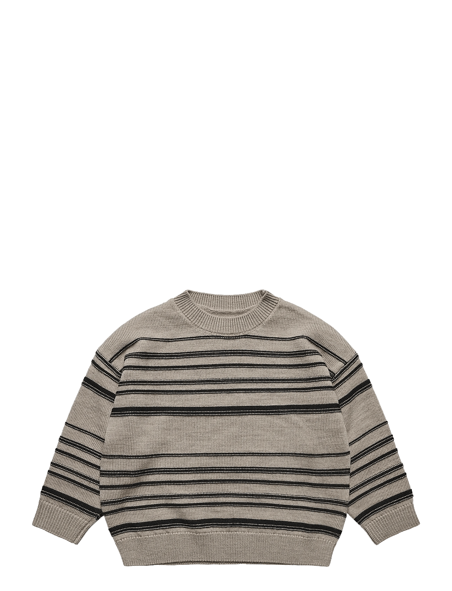 Wheat - Knit Pullover Flores - pullover - sand black stripe - 1