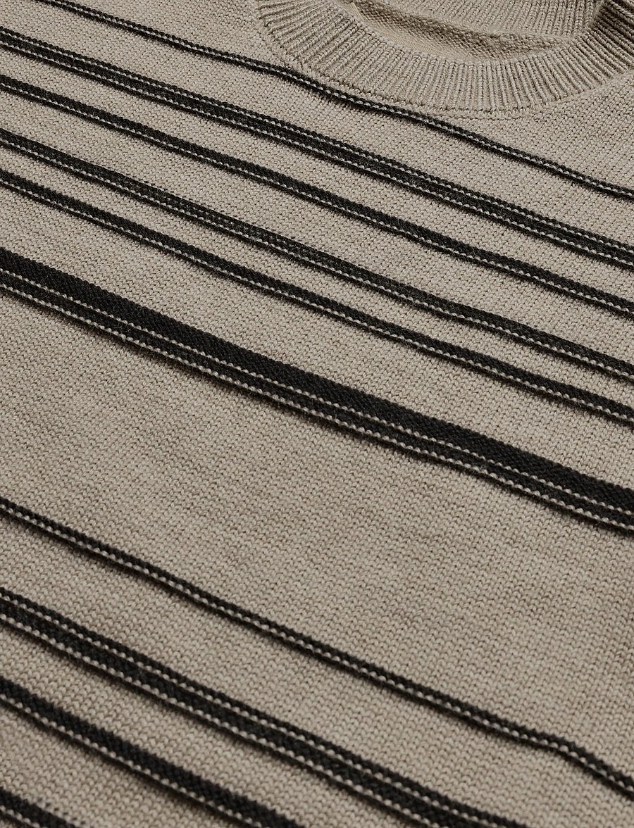Wheat - Knit Pullover Flores - pullover - sand black stripe - 4