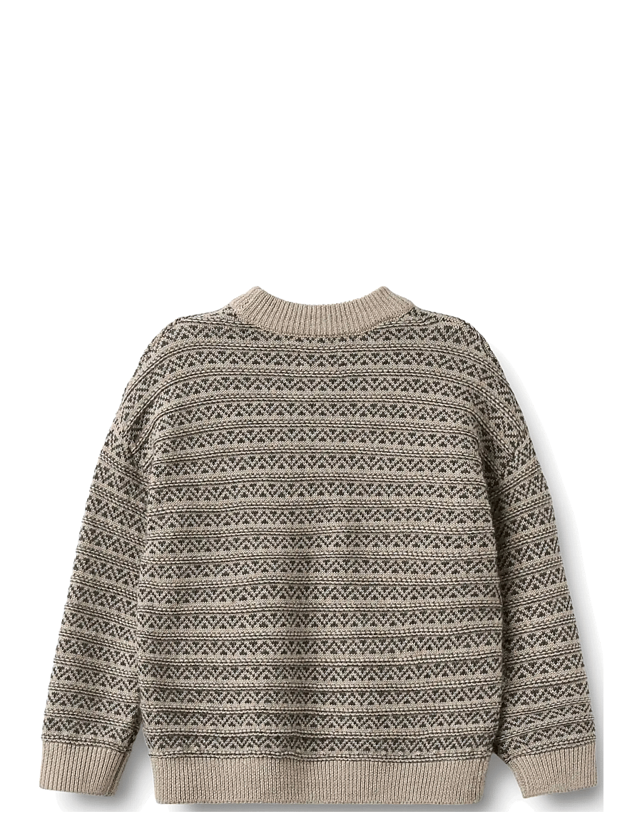 Wheat - Jacquard Pullover Jens - stickade tröjor - warm sand melange - 1