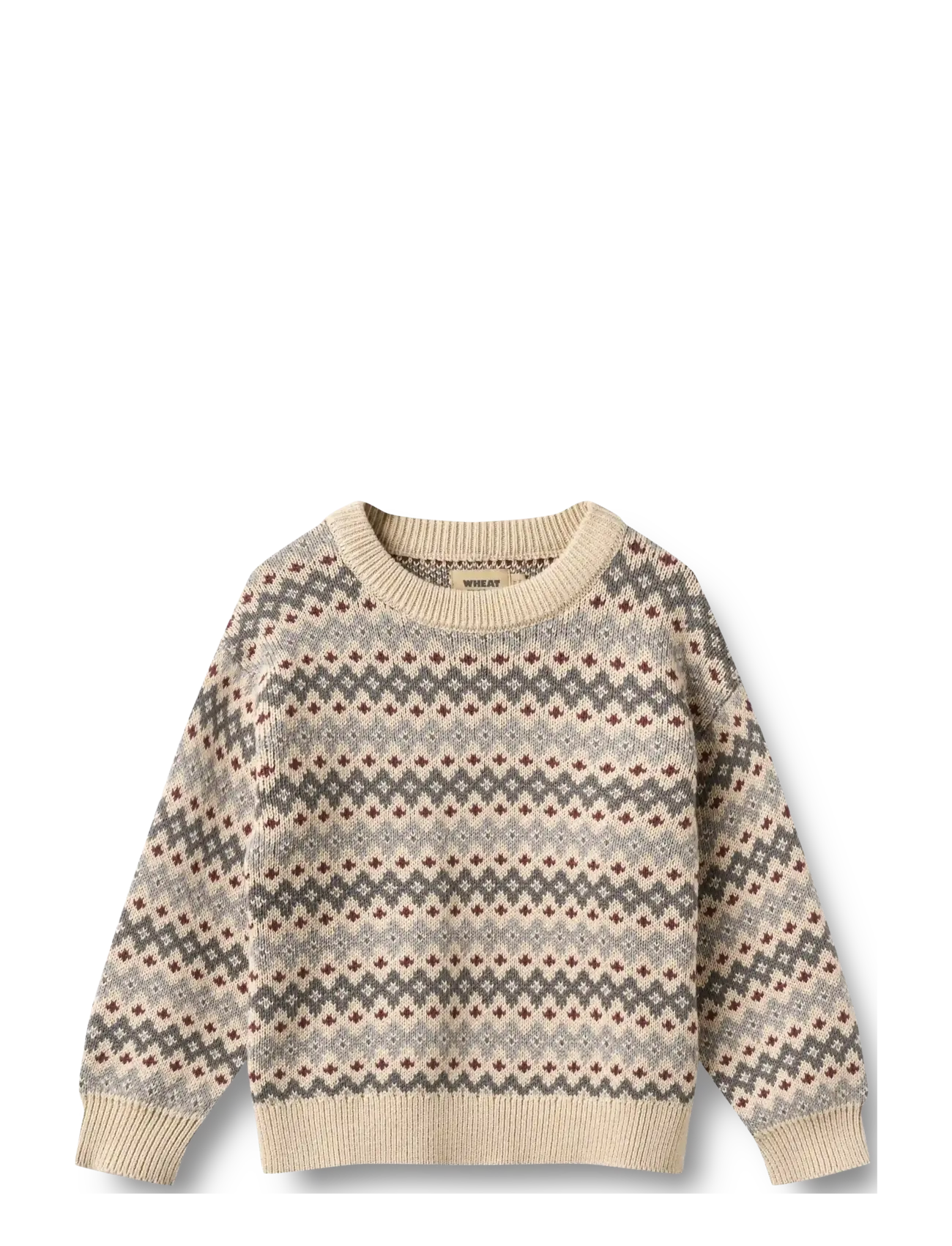 Wheat Jacquard Pullover Harlow - Teismelised 140-176 - FLINT / cream