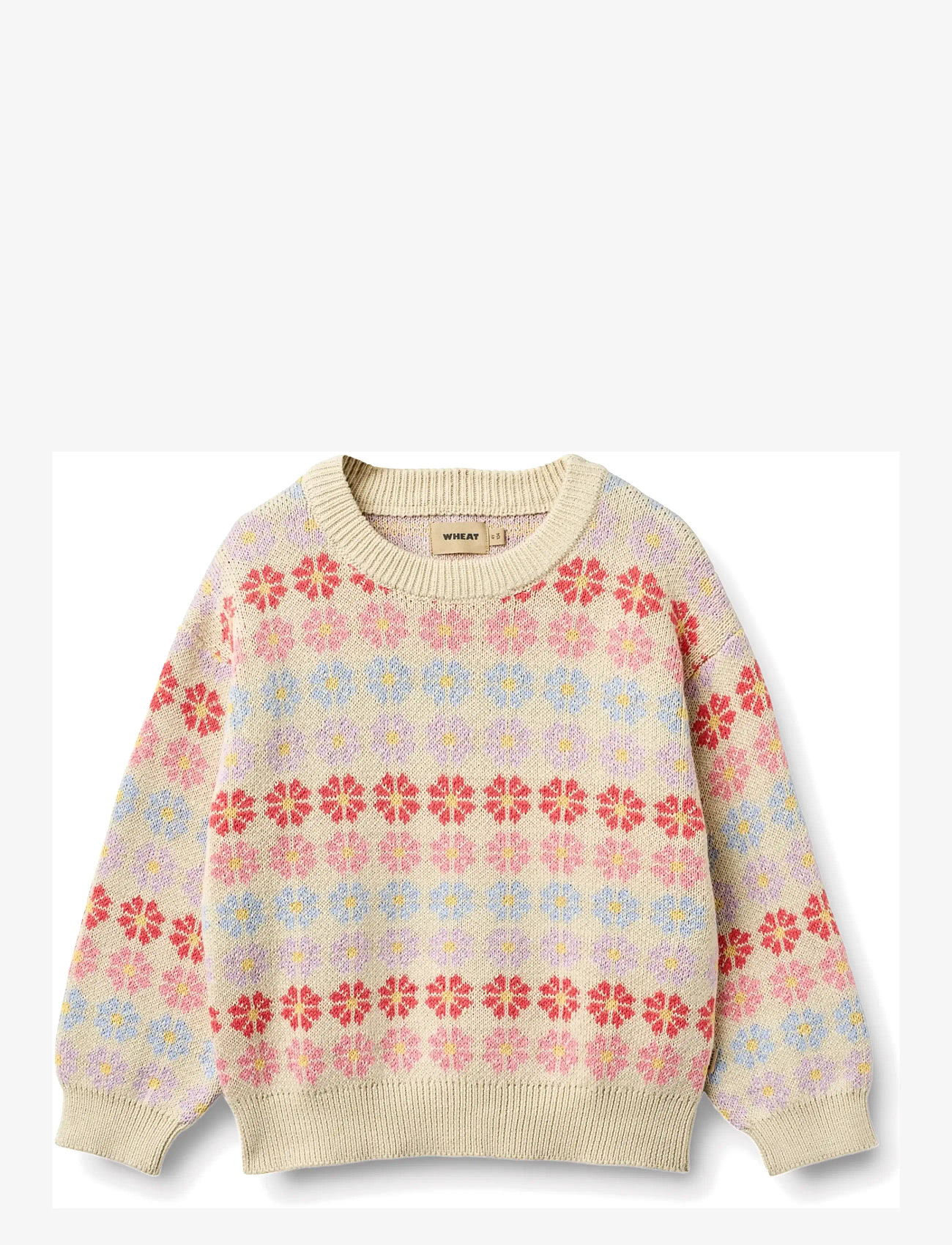 Wheat - Jacquard Pullover Harlow - trøjer - sandshell flowers - 1