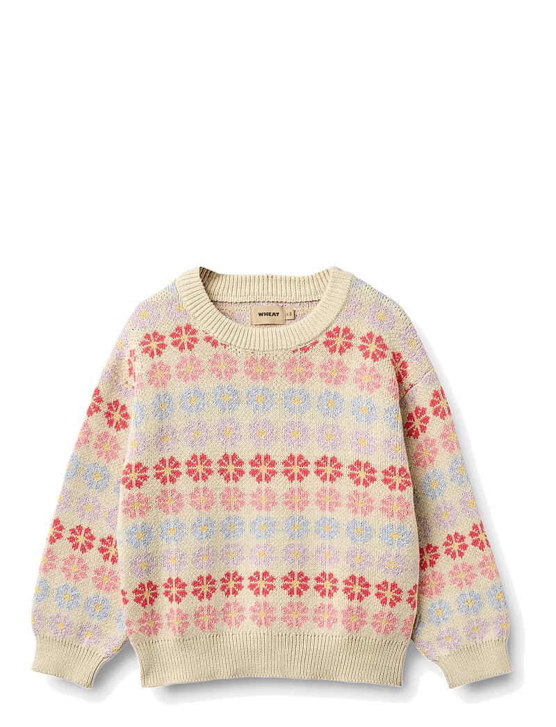 Wheat - Jacquard Pullover Harlow - trøjer - sandshell flowers - 1