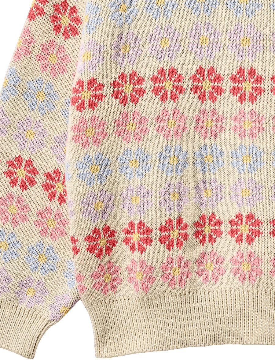 Wheat - Jacquard Pullover Harlow - džemprid - sandshell flowers - 3