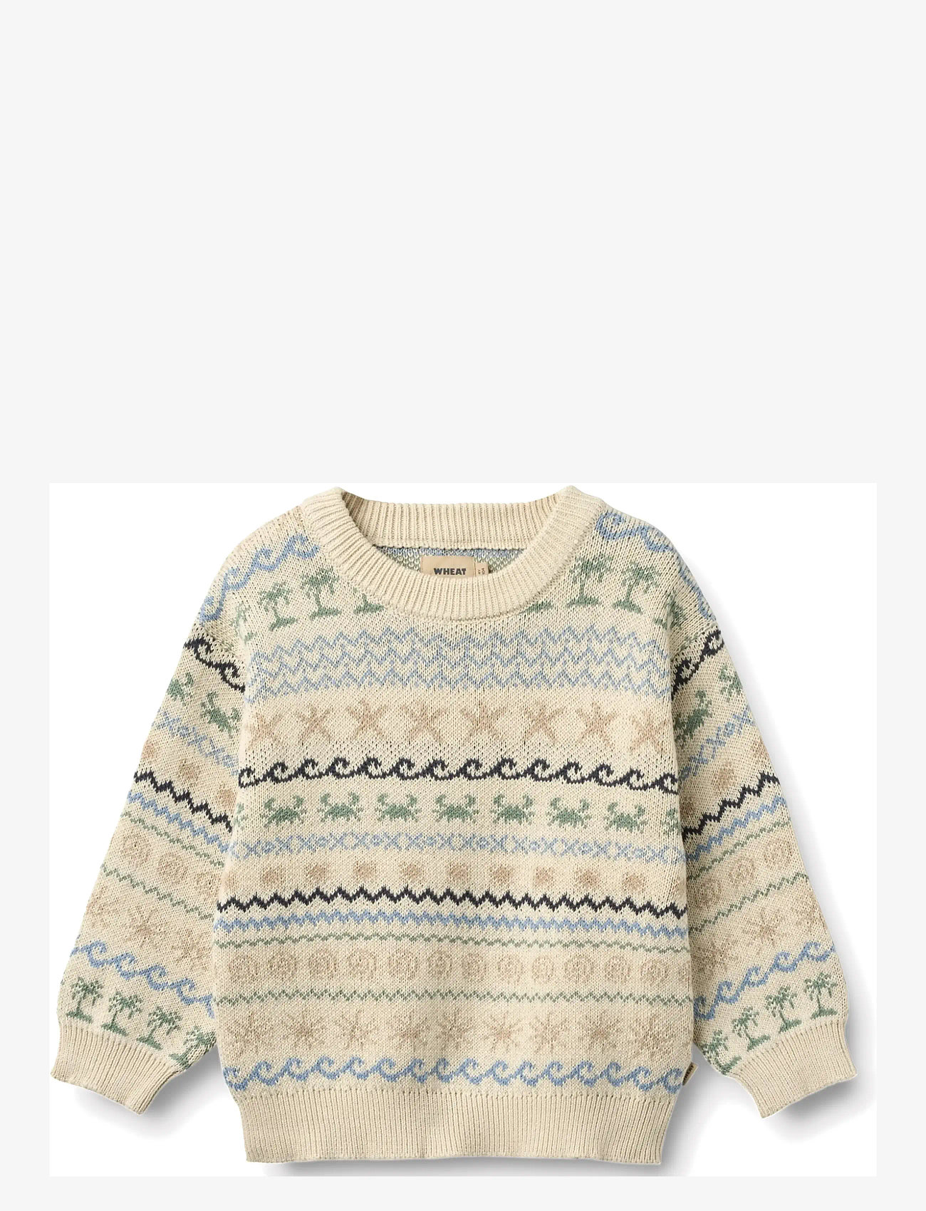 Wheat - Jacquard Pullover August - jumpers - sandshell - 0