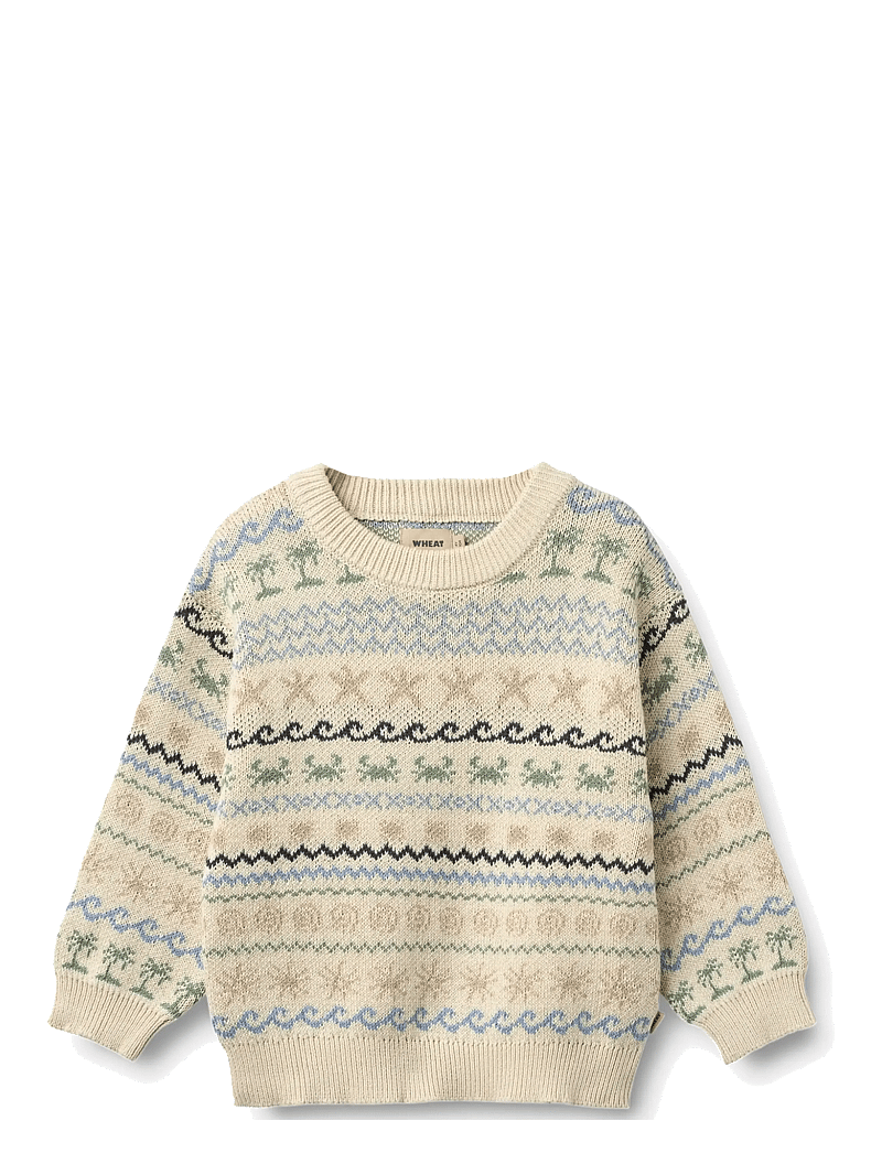 Wheat - Jacquard Pullover August - jumpers - sandshell - 0