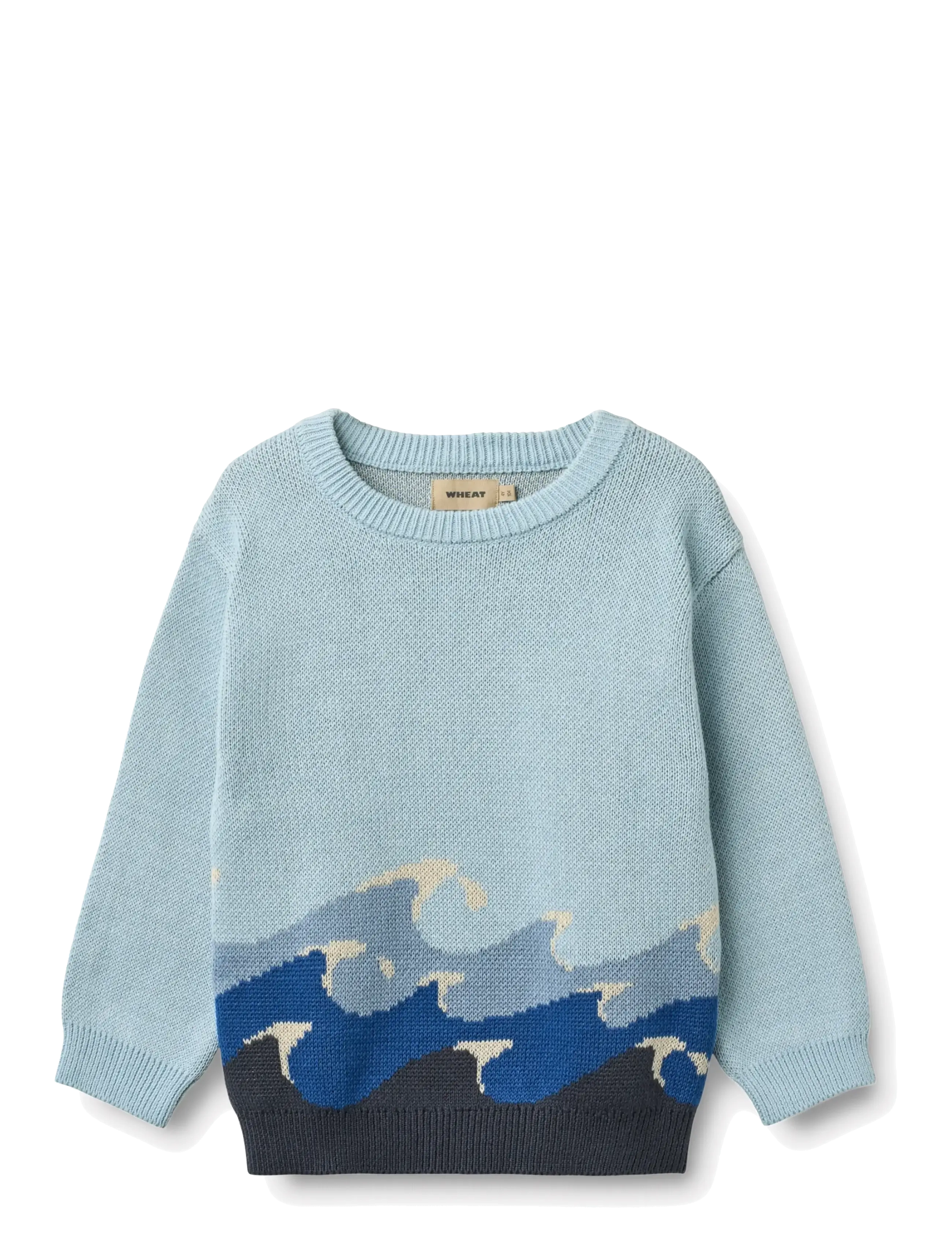 Wheat Jacquard Pullover Knud - Strickmode - SUMMER SKY / blue