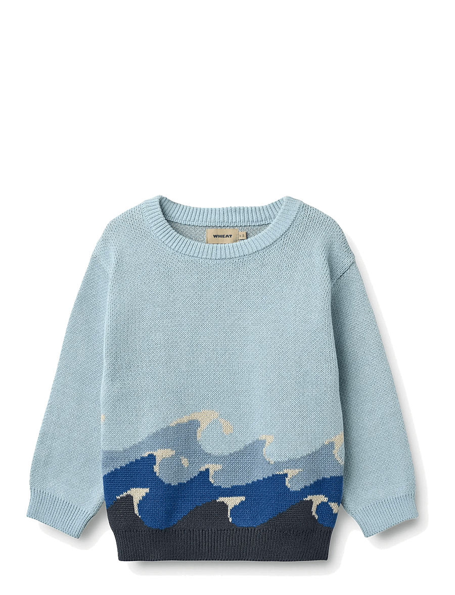 Wheat - Jacquard Pullover Knud - džemprid - summer sky - 1