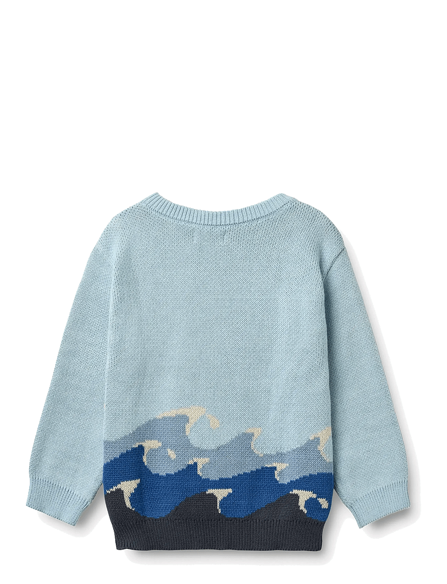 Wheat - Jacquard Pullover Knud - džemprid - summer sky - 2