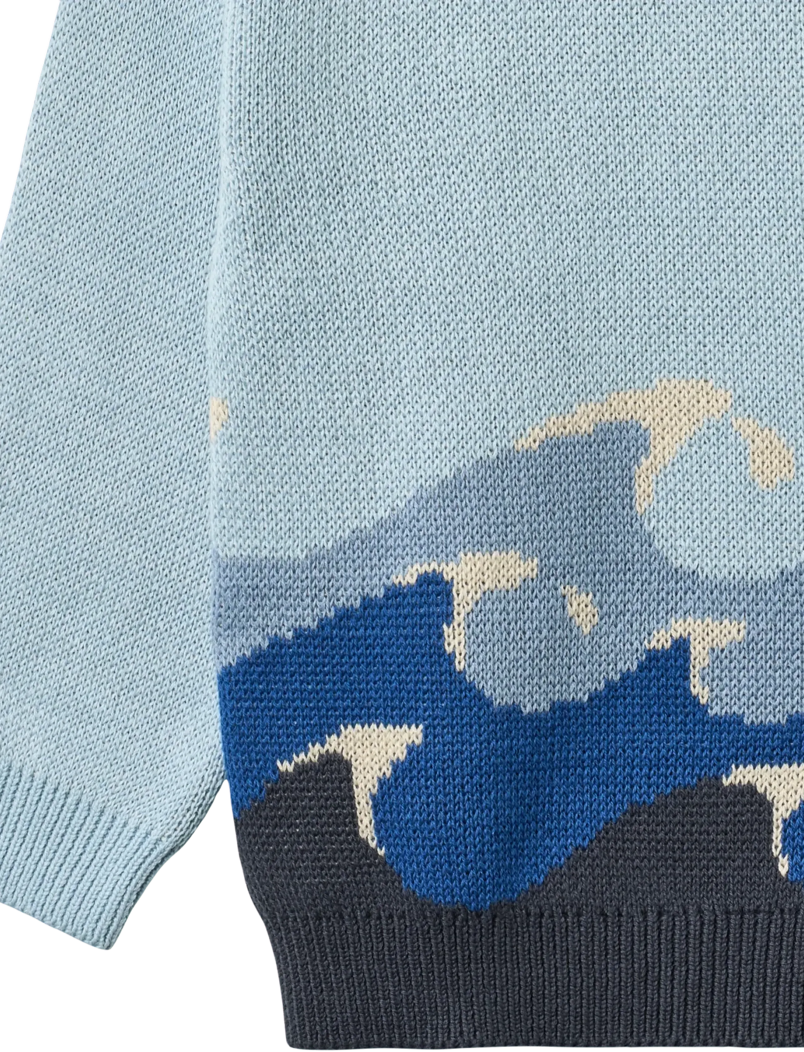 Wheat - Jacquard Pullover Knud - gebreide kleding - summer sky - 3