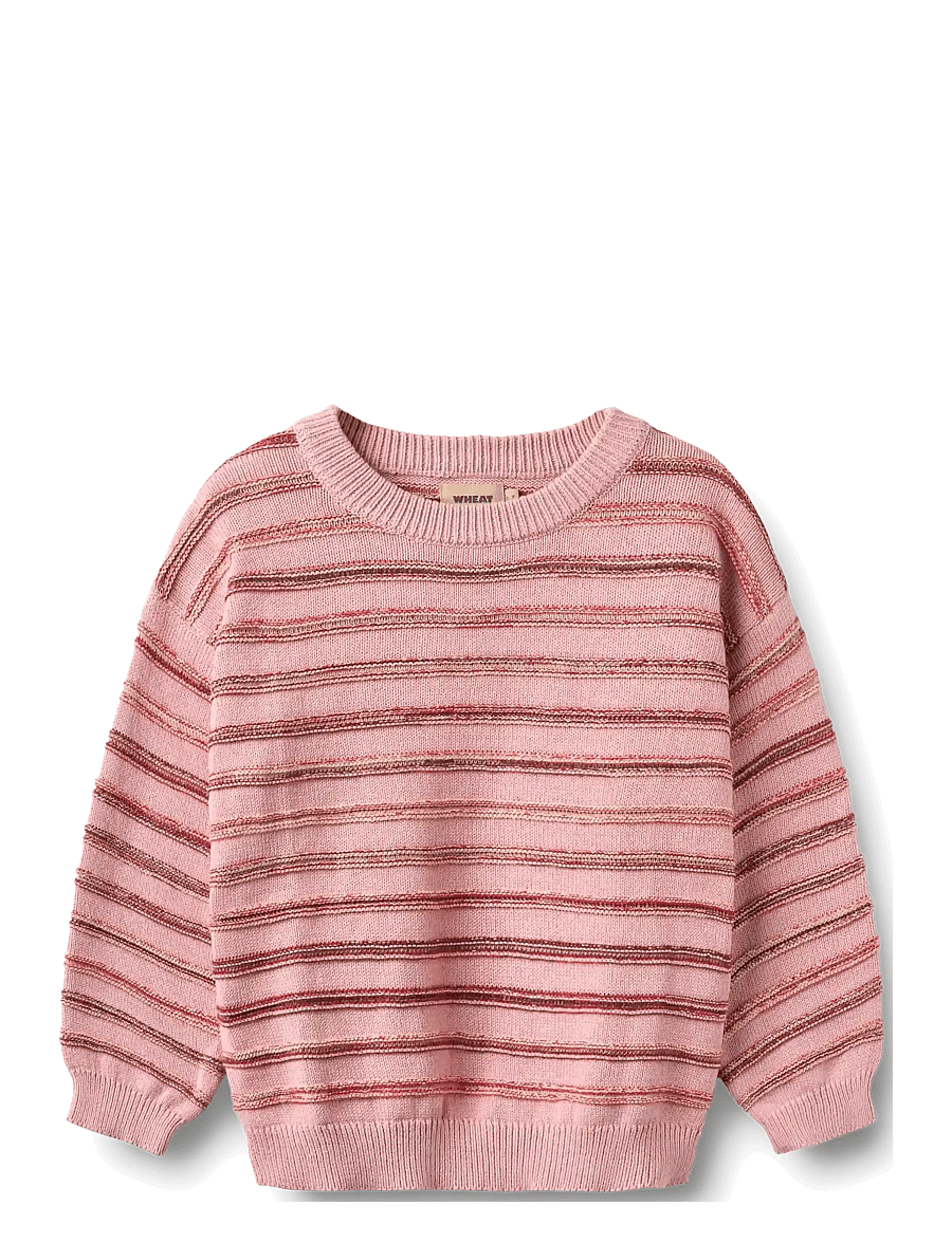 Wheat - Jacquard Pullover Harlow - pullover - berry cream stripe - 1