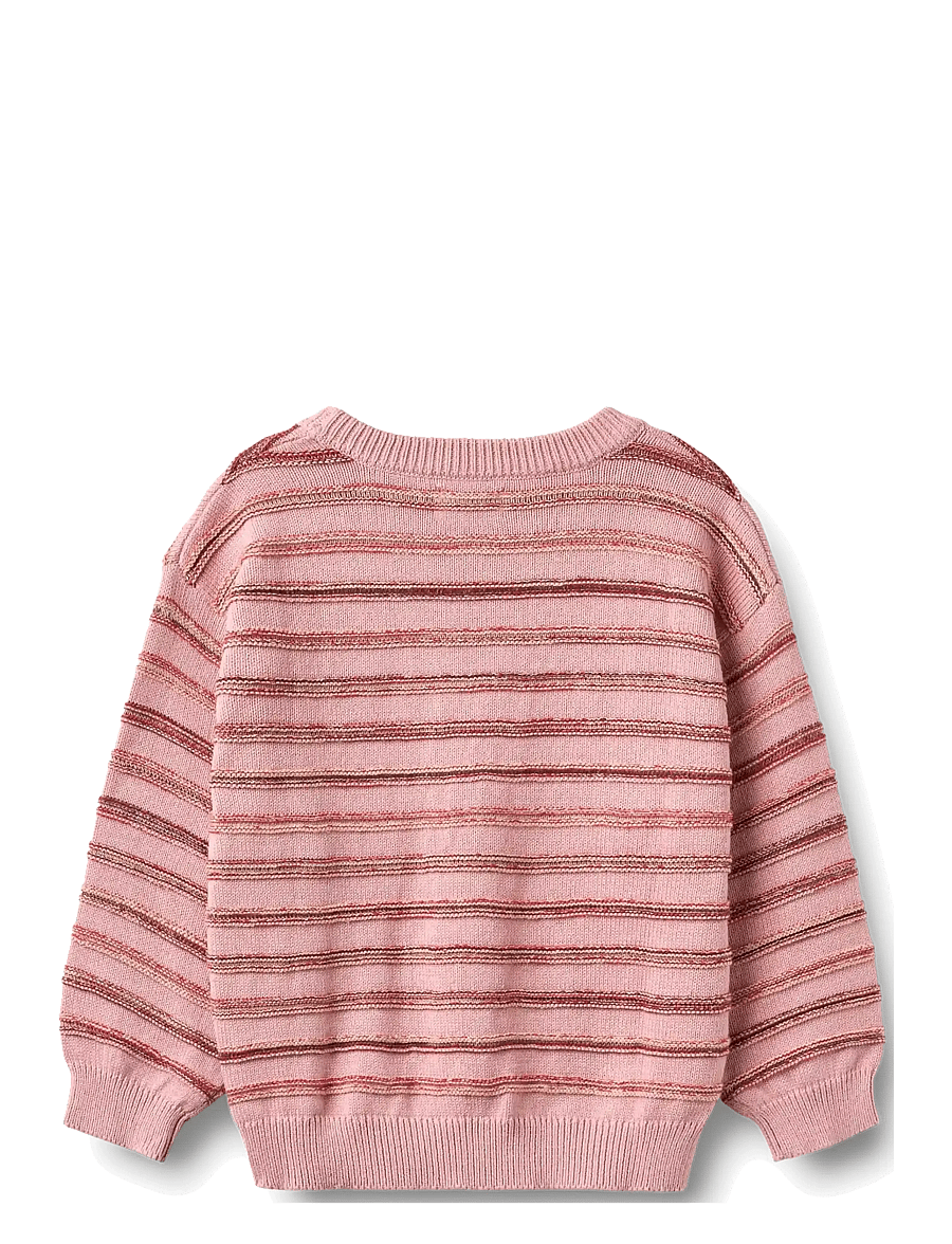 Wheat - Jacquard Pullover Harlow - pullover - berry cream stripe - 2