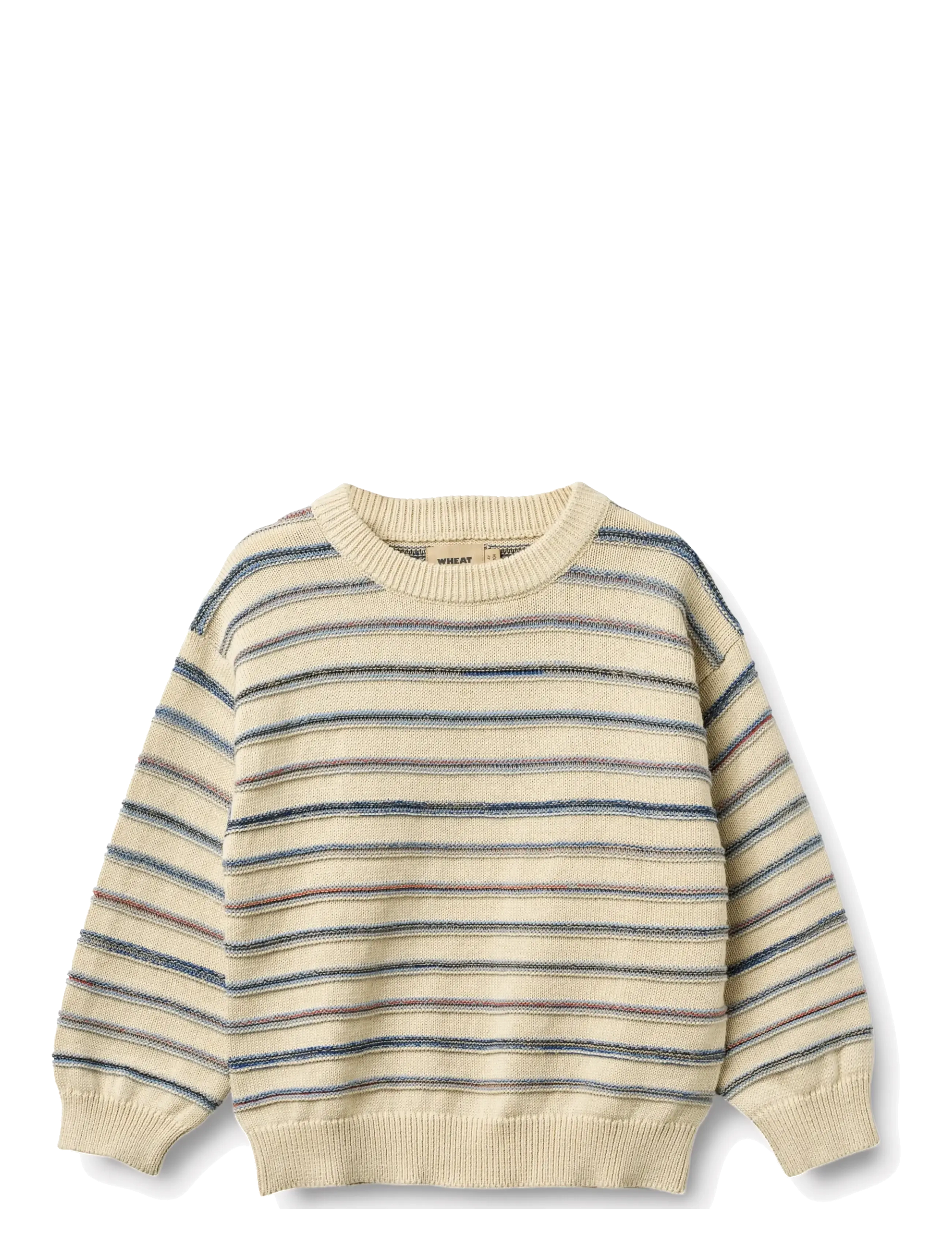 Wheat Jacquard Pullover Harlow - Baby 44-92 - SANDSHELL STRIPE / beige