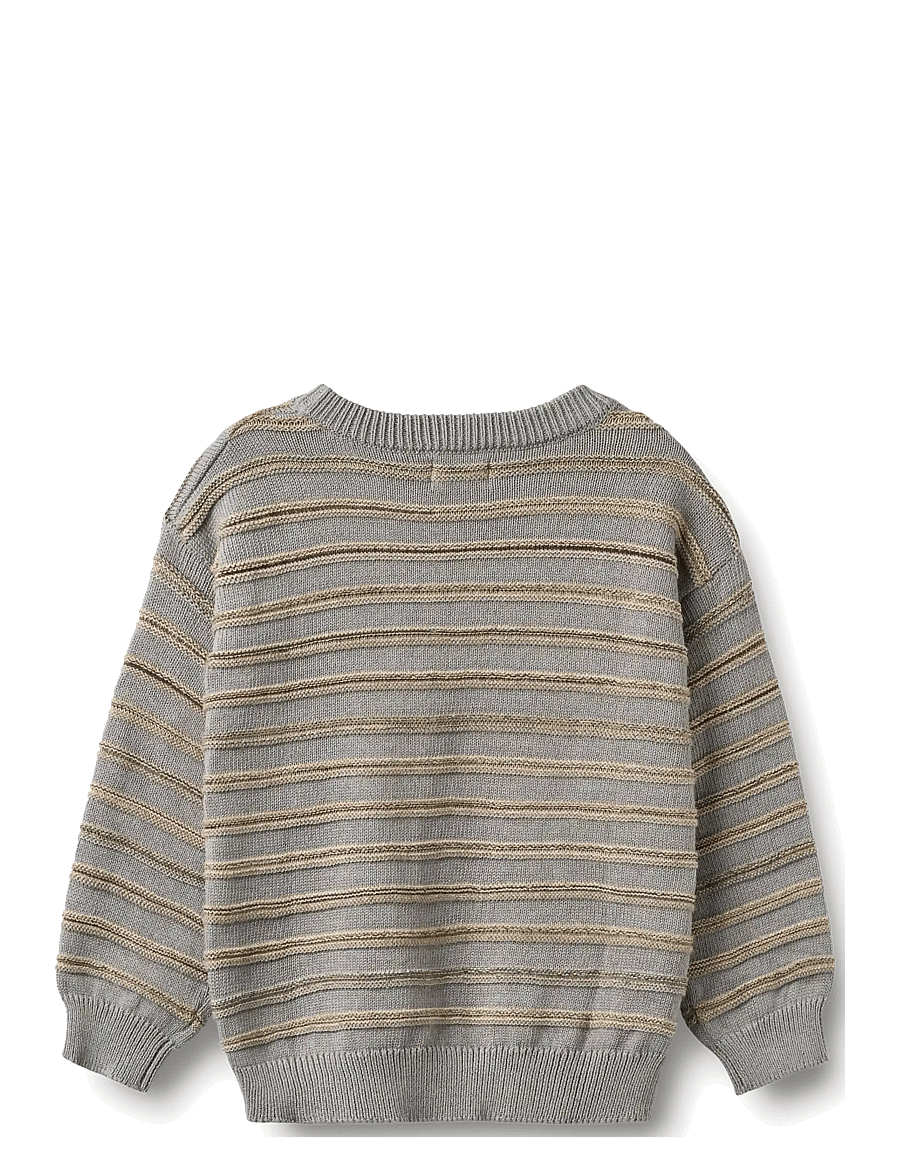 Wheat - Jacquard Pullover Harlow - stickade tröjor - slightly blue stripe - 1