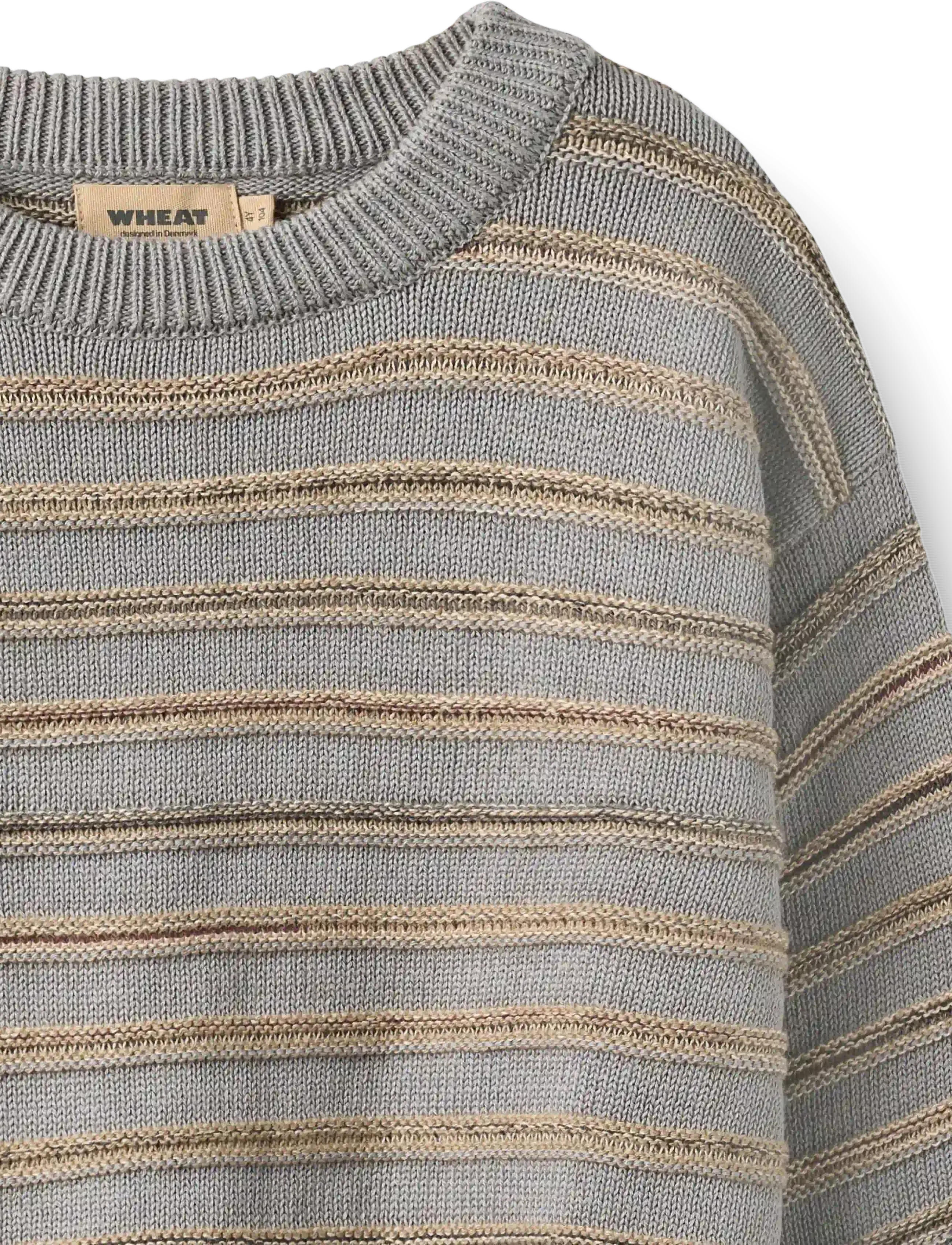 Wheat - Jacquard Pullover Harlow - stickade tröjor - slightly blue stripe - 2