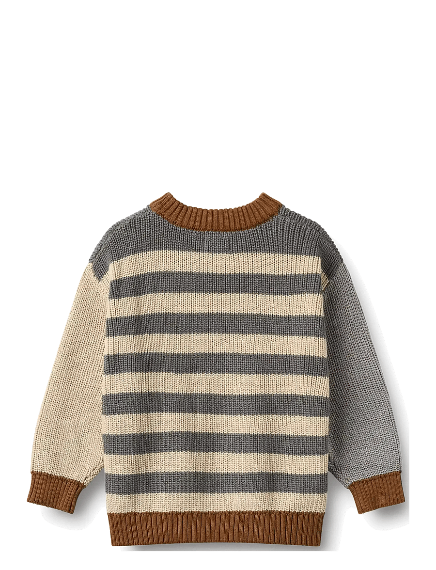 Wheat - Knit Jumper L/S Rasmus - stickade tröjor - flint stripe - 2
