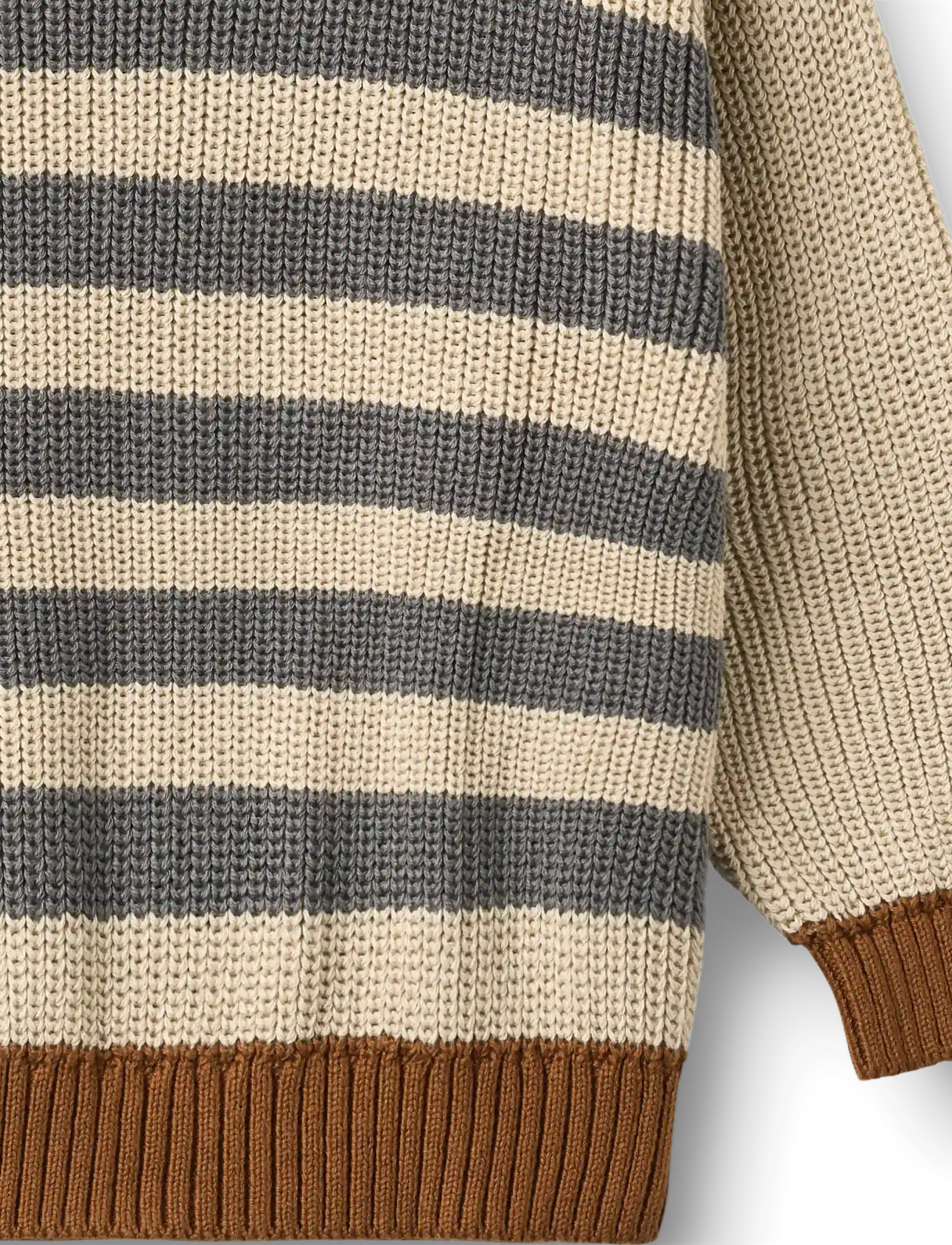 Wheat - Knit Jumper L/S Rasmus - stickade tröjor - flint stripe - 3