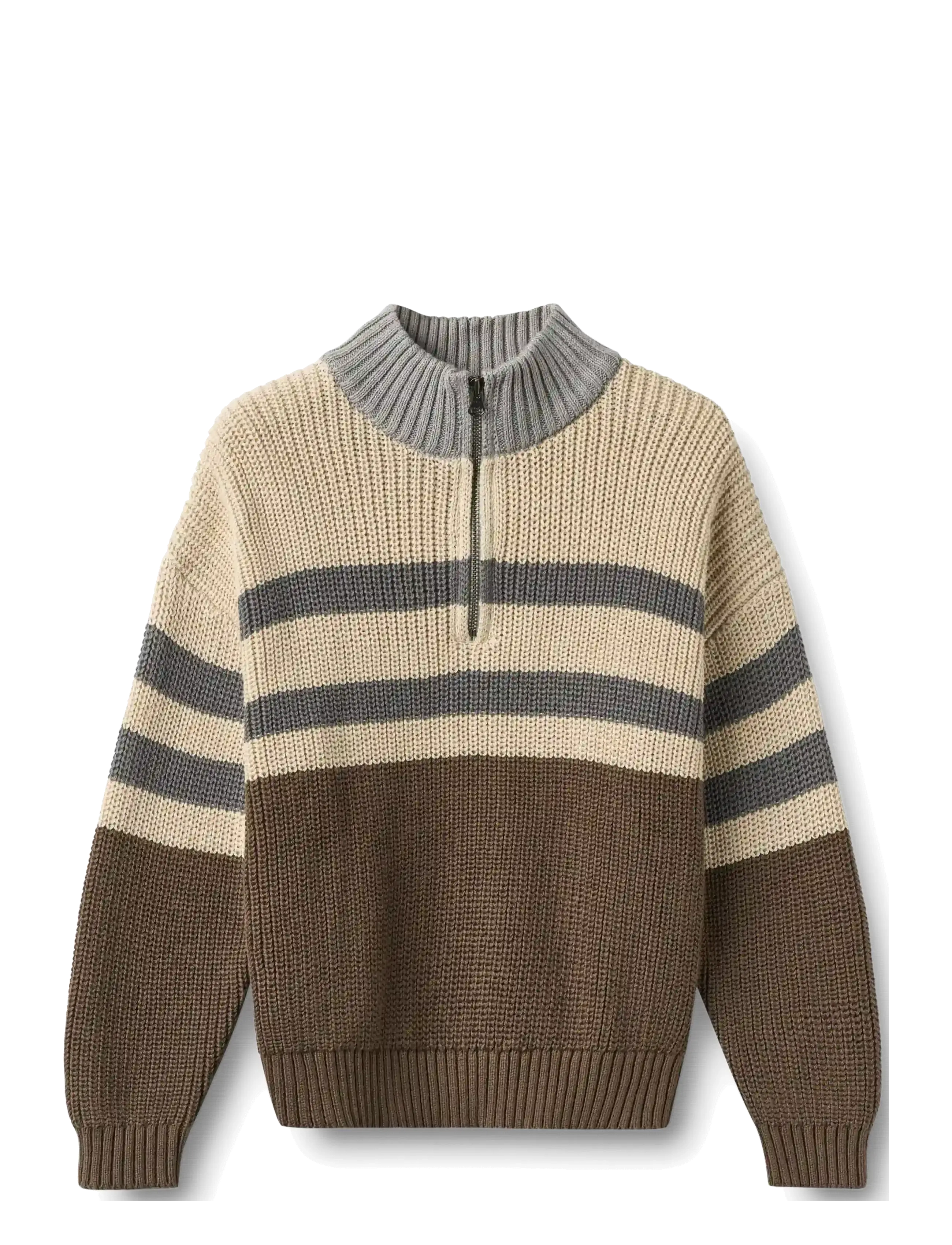 Wheat Half zip Jumper L/S Simo - Barn 98-134 - DRY WOOD / brown