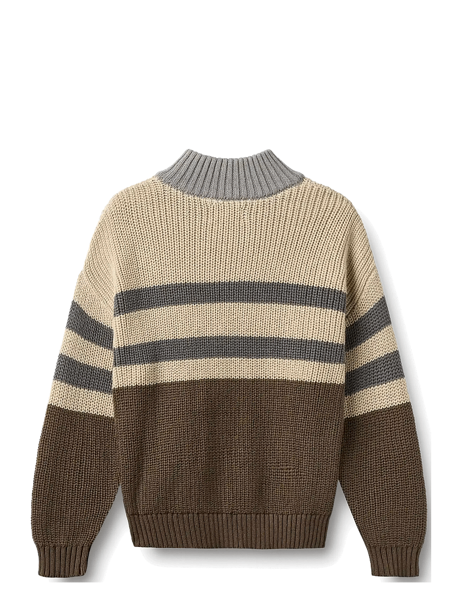 Wheat - Half zip Jumper L/S Simo - stickade tröjor - dry wood - 1