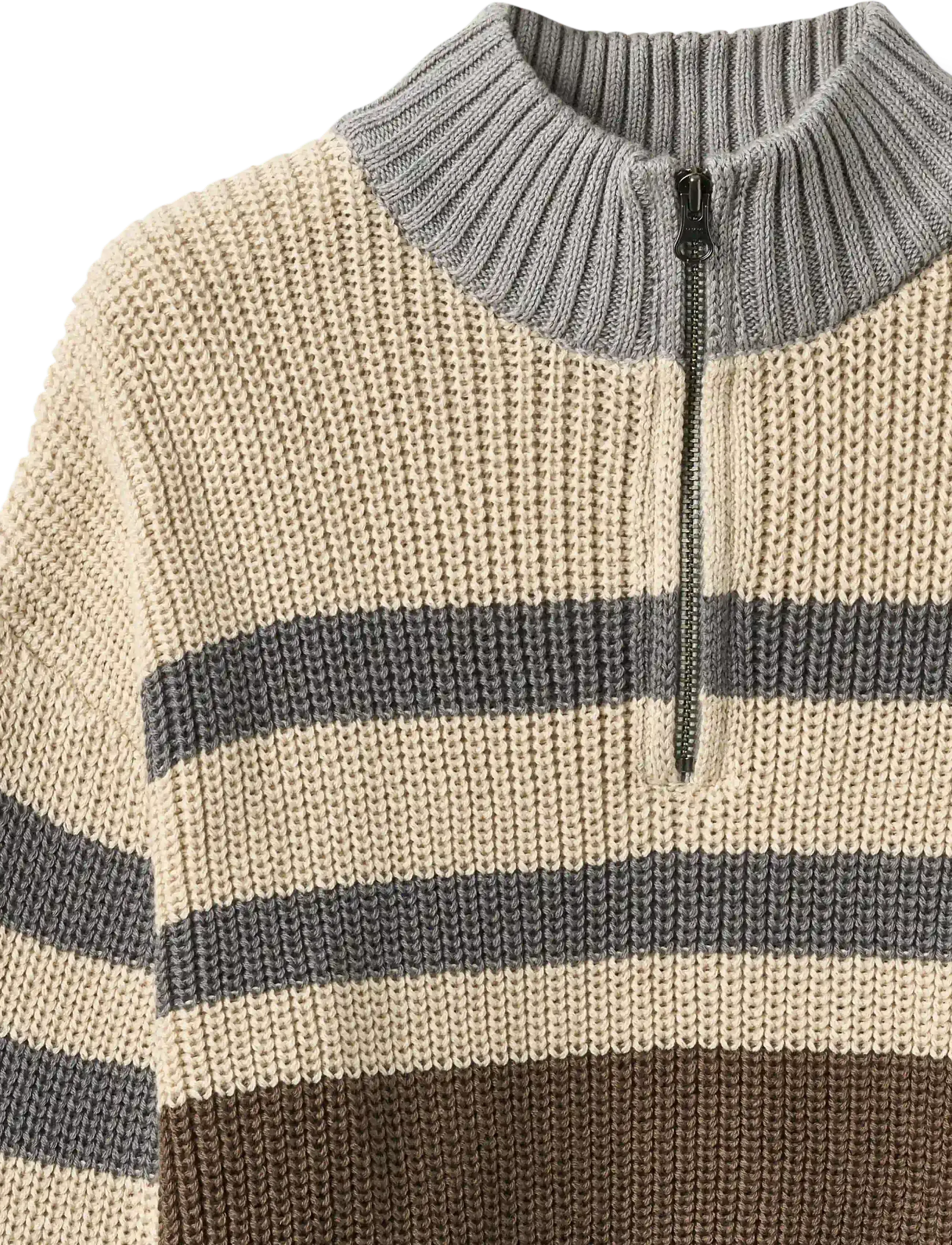 Wheat - Half zip Jumper L/S Simo - stickade tröjor - dry wood - 2