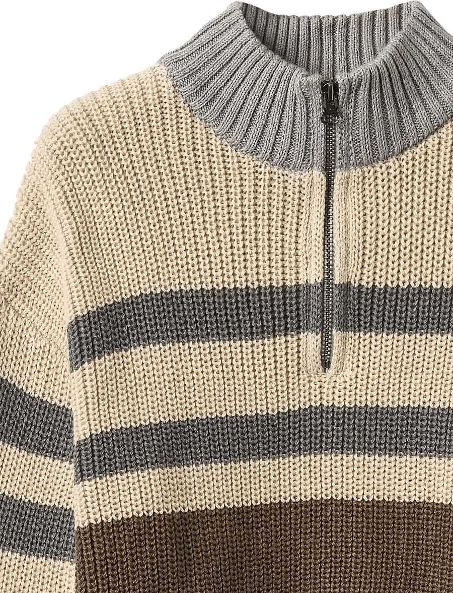 Wheat - Half zip Jumper L/S Simo - stickade tröjor - dry wood - 2