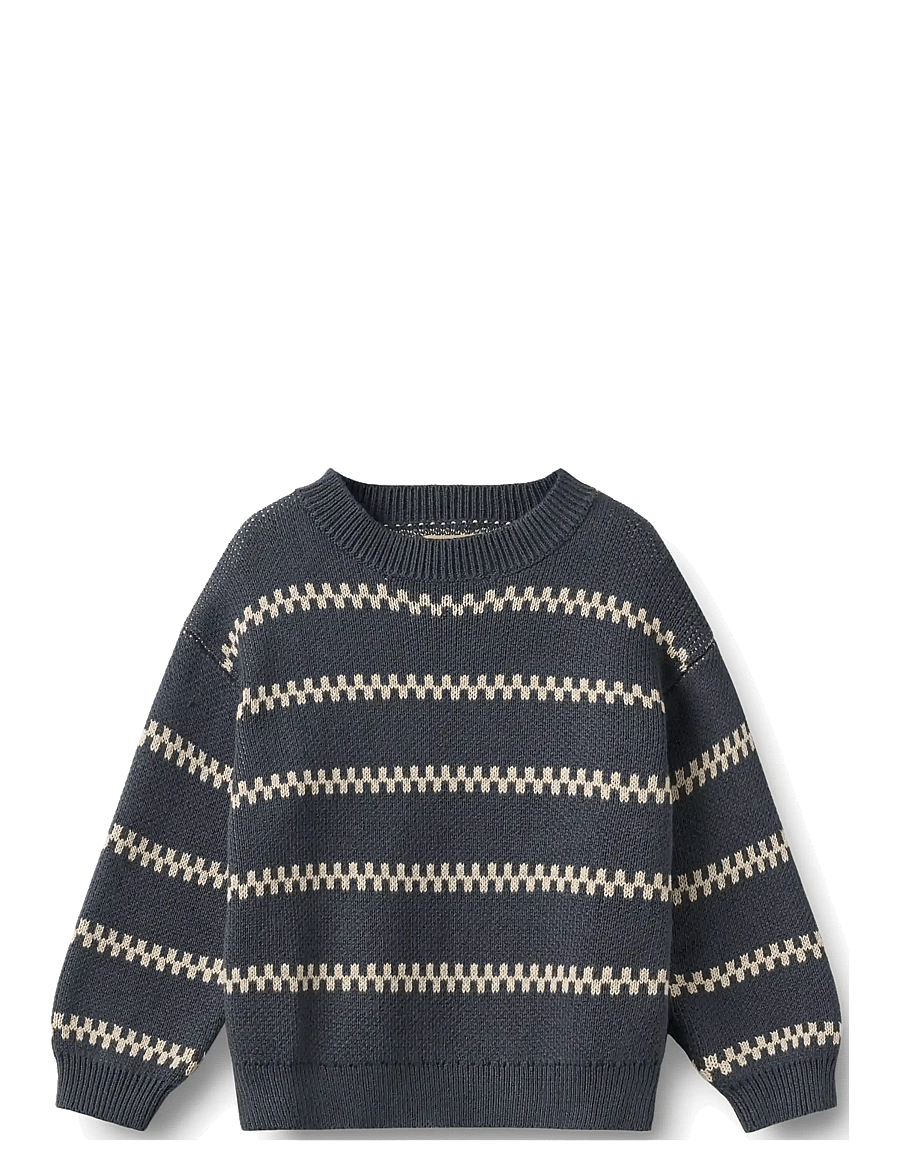 Wheat - Jacquard Pullover Harlow - greyblue - 1