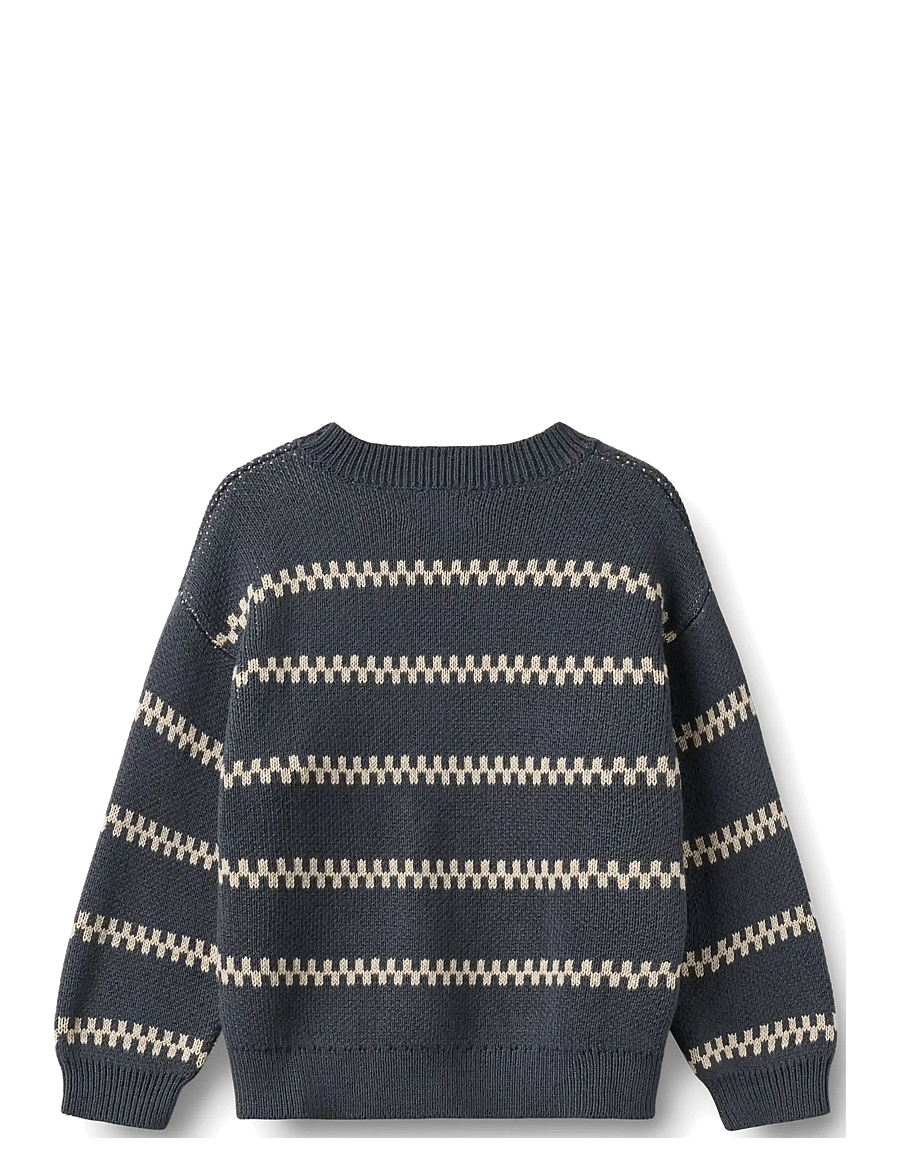 Wheat - Jacquard Pullover Harlow - greyblue - 2